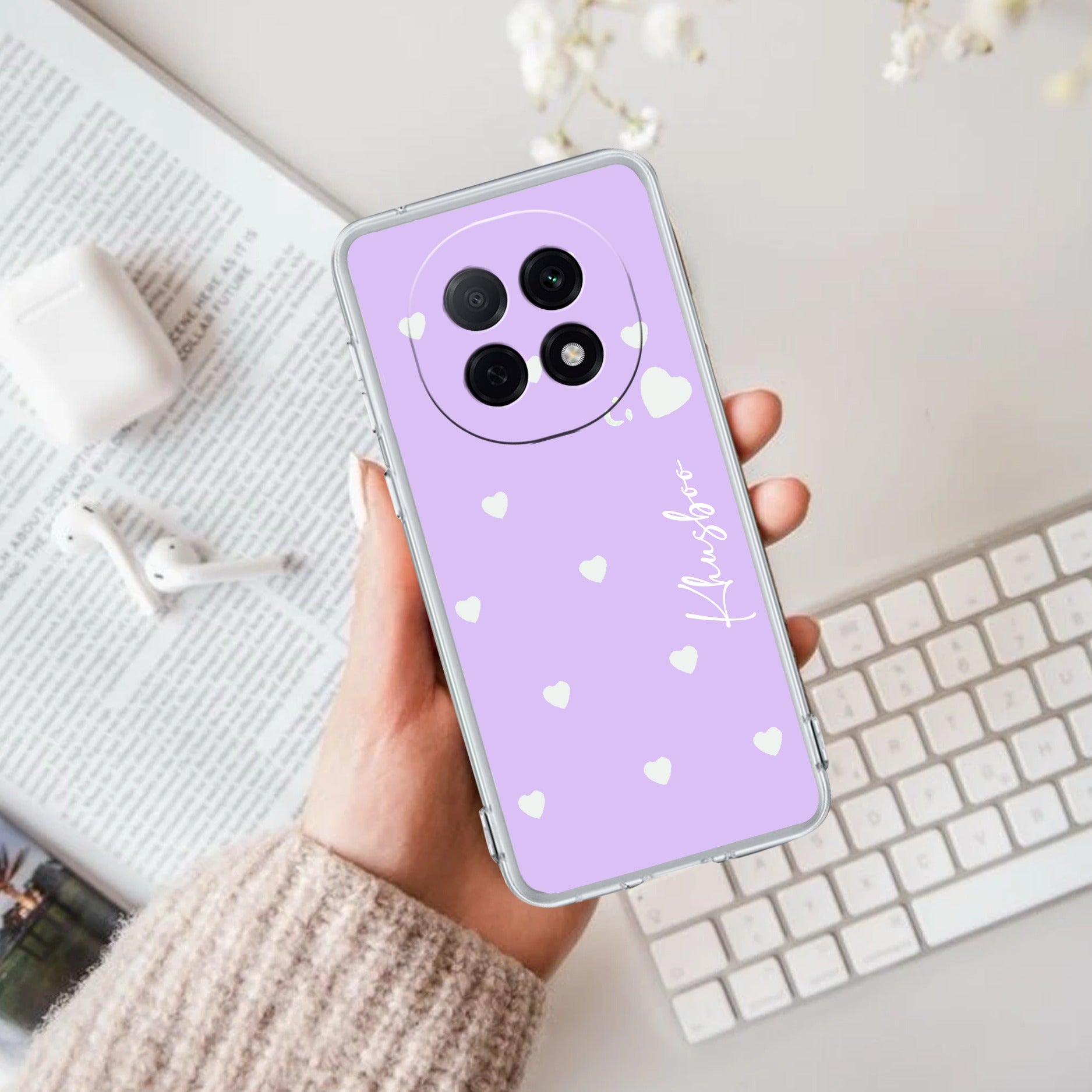 Be Loved Customize Transparent Silicon Case Purple For Oppo F29 Pro 5G