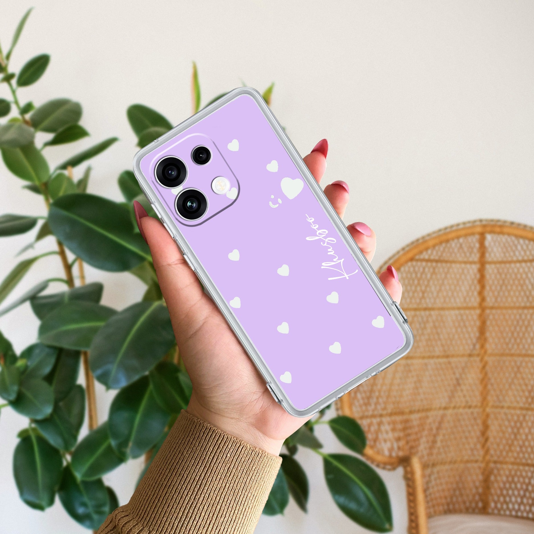 Be Loved Customize Anti Yellow Case Purple For Oppo Reno 16C 5G