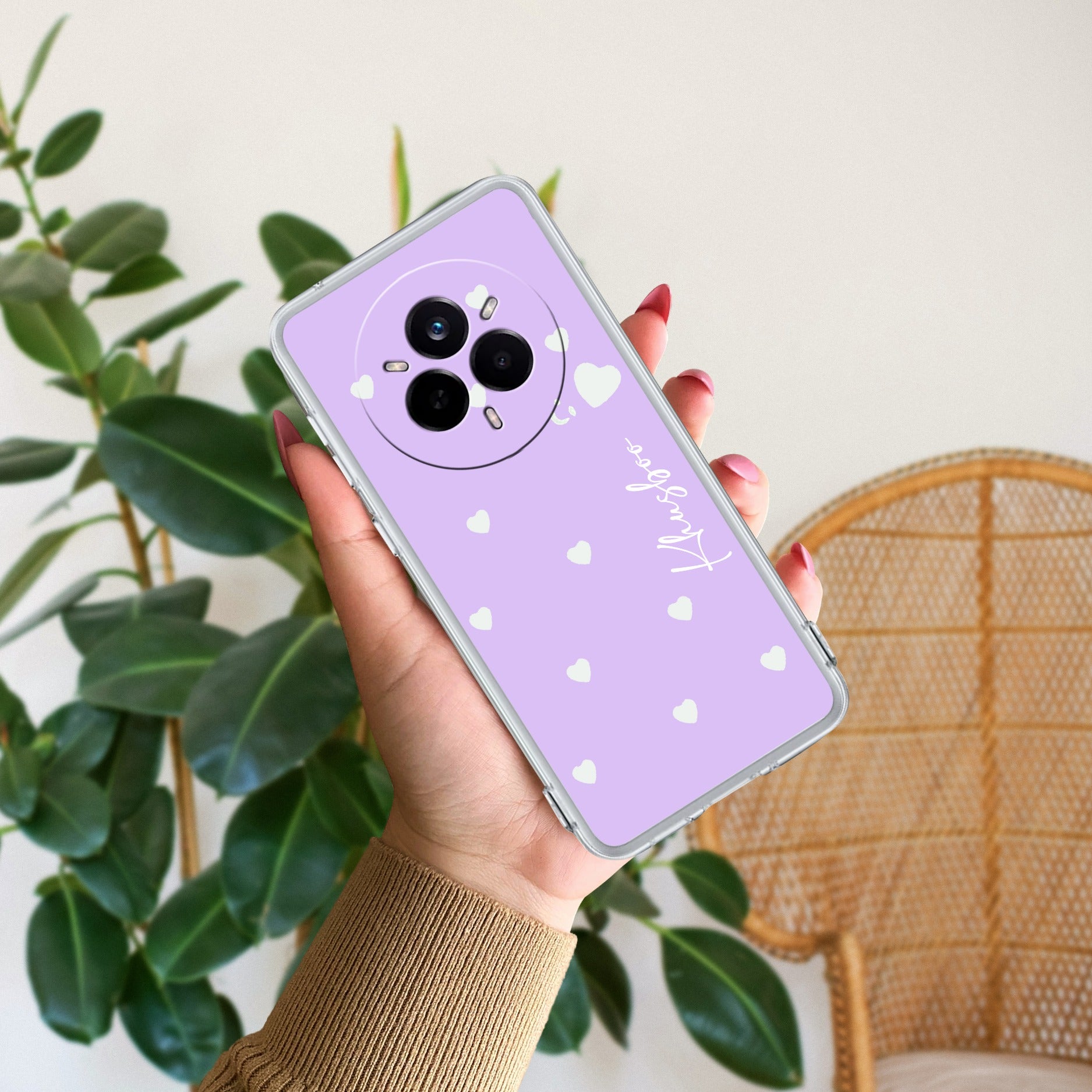 Be Loved Customize Transparent Silicon Case Purple For Realme P3x 5G