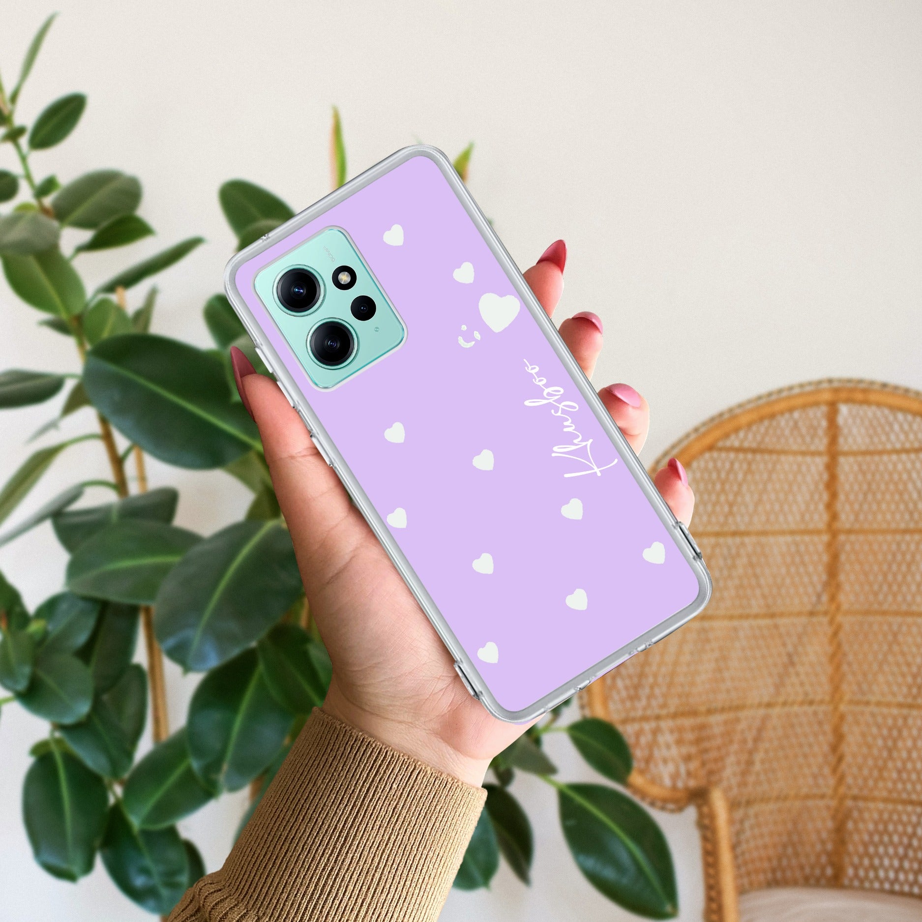 Be Loved Customize Transparent Silicon Case Purple For Redmi Note 12 4G