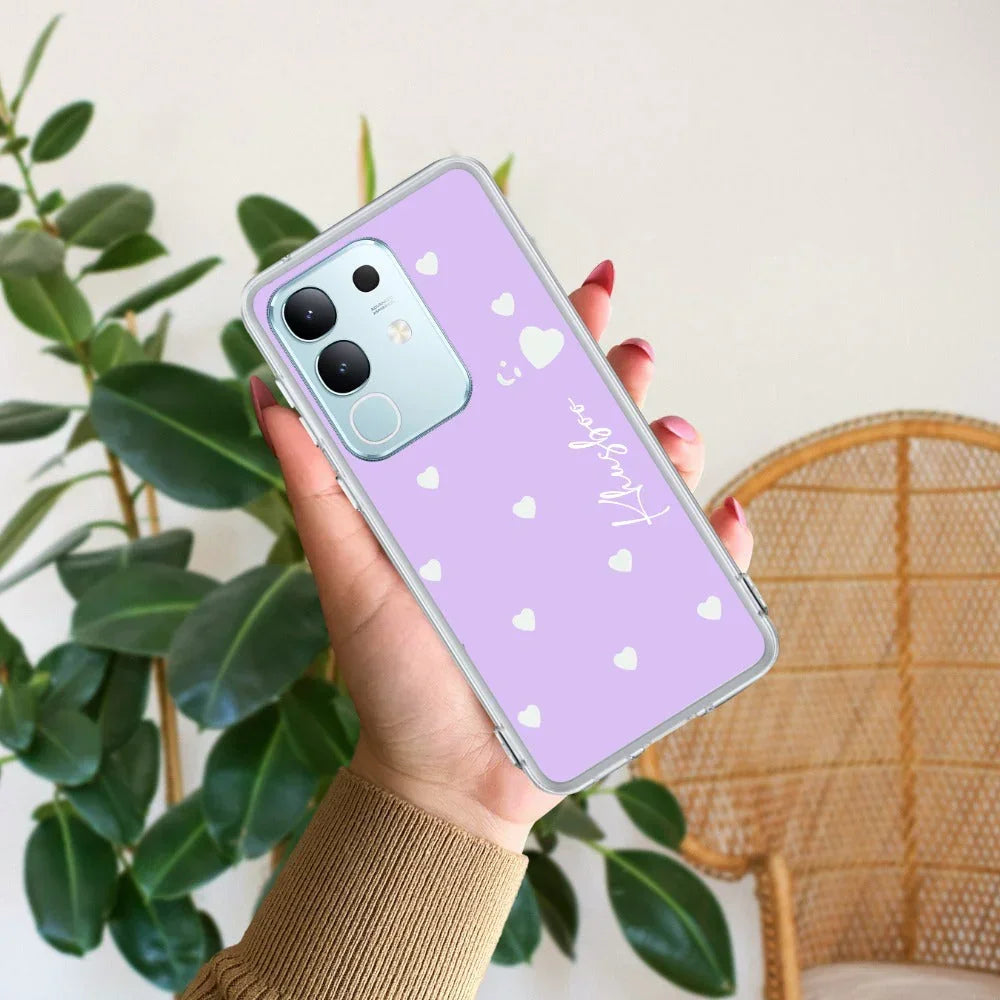 Be Loved Customize Transparent Silicon Case Purple For Vivo V21e 5G