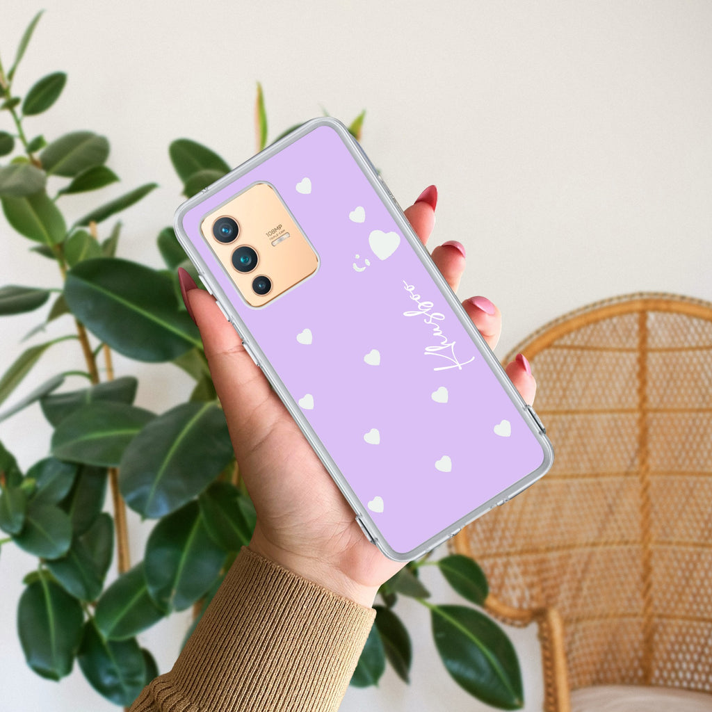 Be Loved Customize Transparent Silicon Case Purple For Vivo V23 Pro 5G