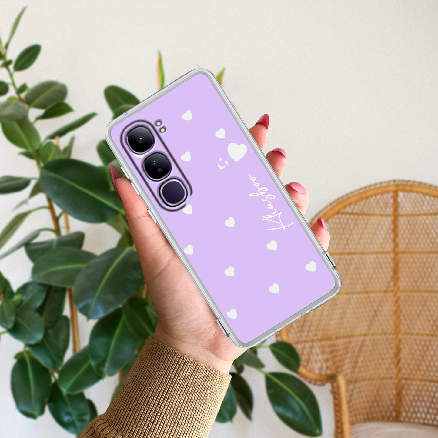 Be Loved Customize Transparent Silicon Case Purple For Vivo