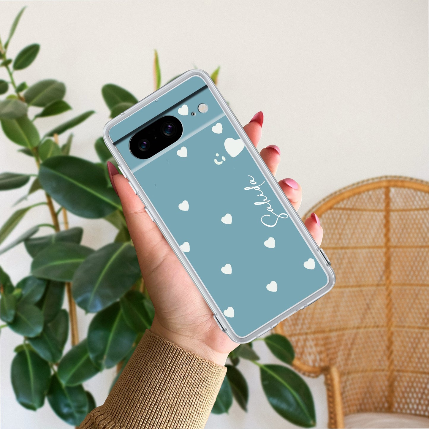 Be Loved Customize Transparent Silicon Case Sky Blue For Google