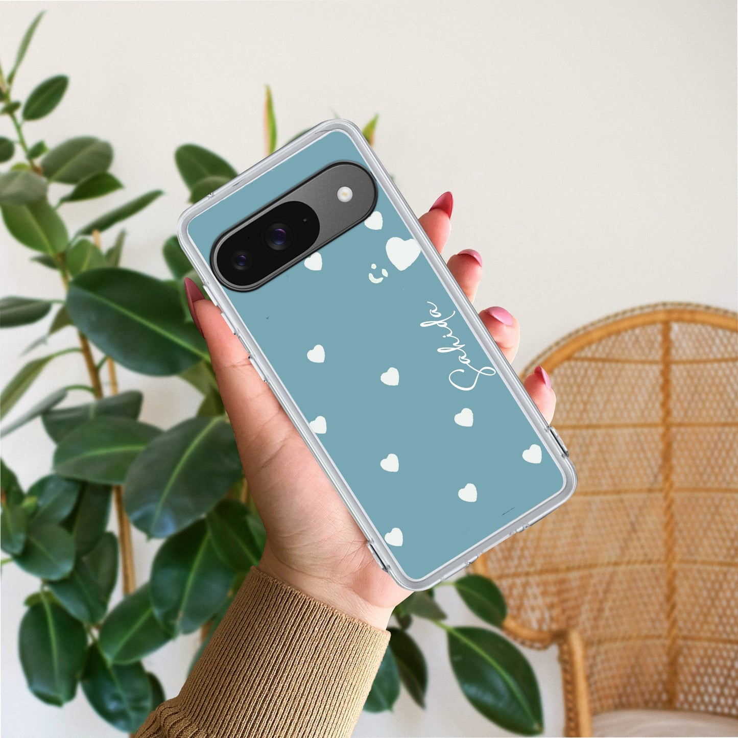 Be Loved Customize Transparent Silicon Case Sky Blue For Google