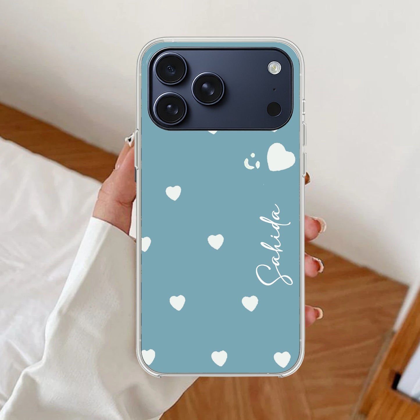 Be Loved Customize Transparent Silicon Case Sky Blue For iPhone