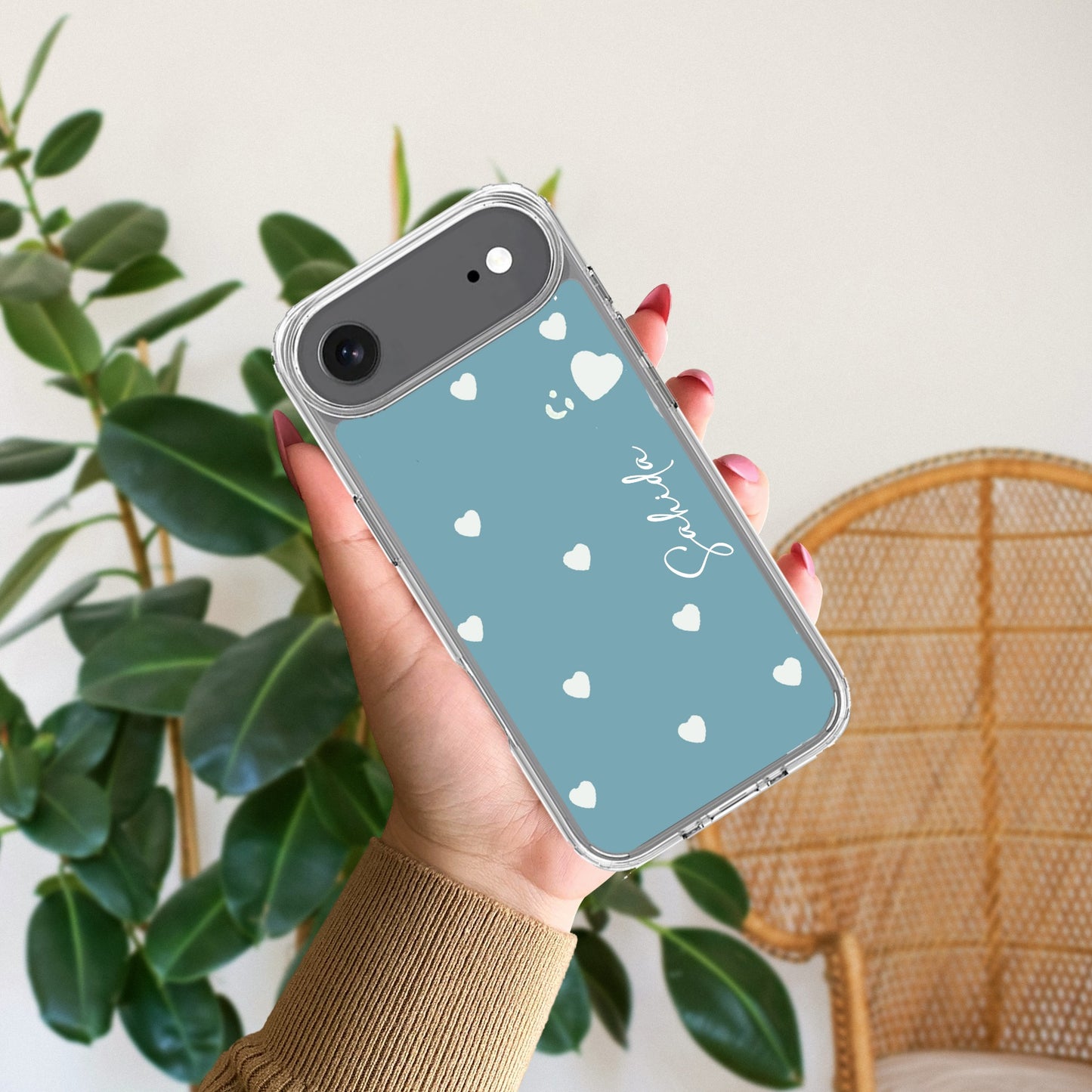Be Loved Customize Transparent Silicon Case Sky Blue For iPhone