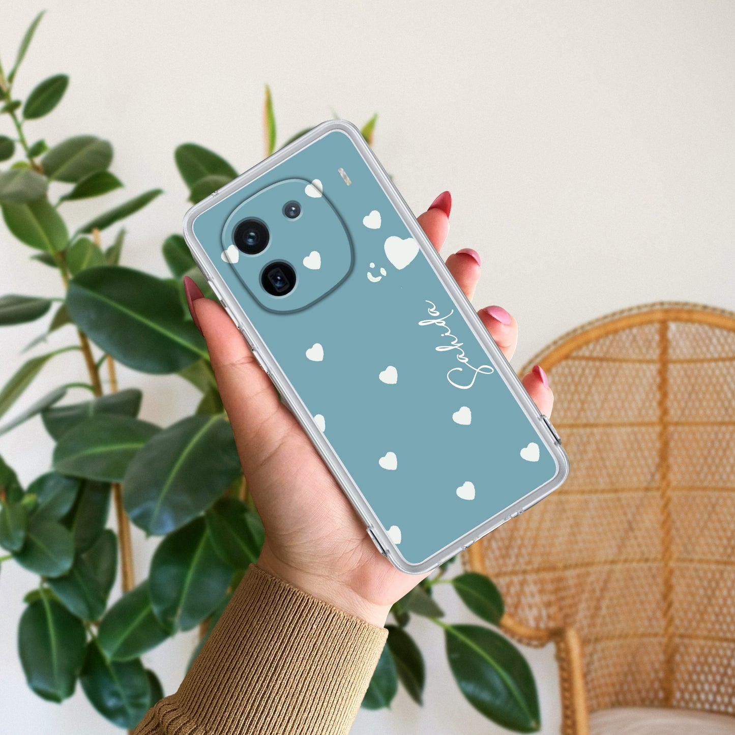 Be Loved Customize Transparent Silicon Case Sky Blue For iQOO