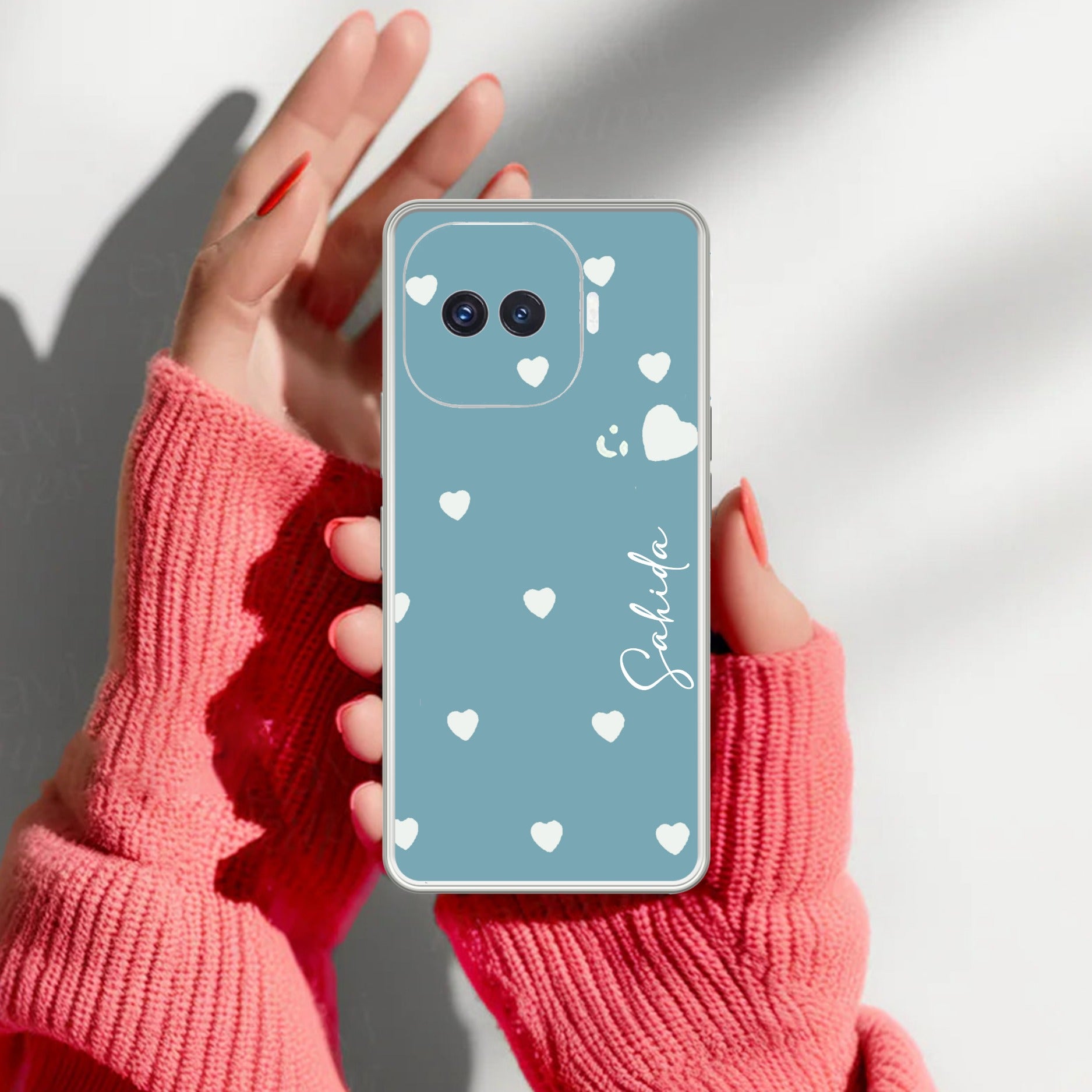 Be Loved Customize Transparent Silicon Case Sky Blue For iQOO