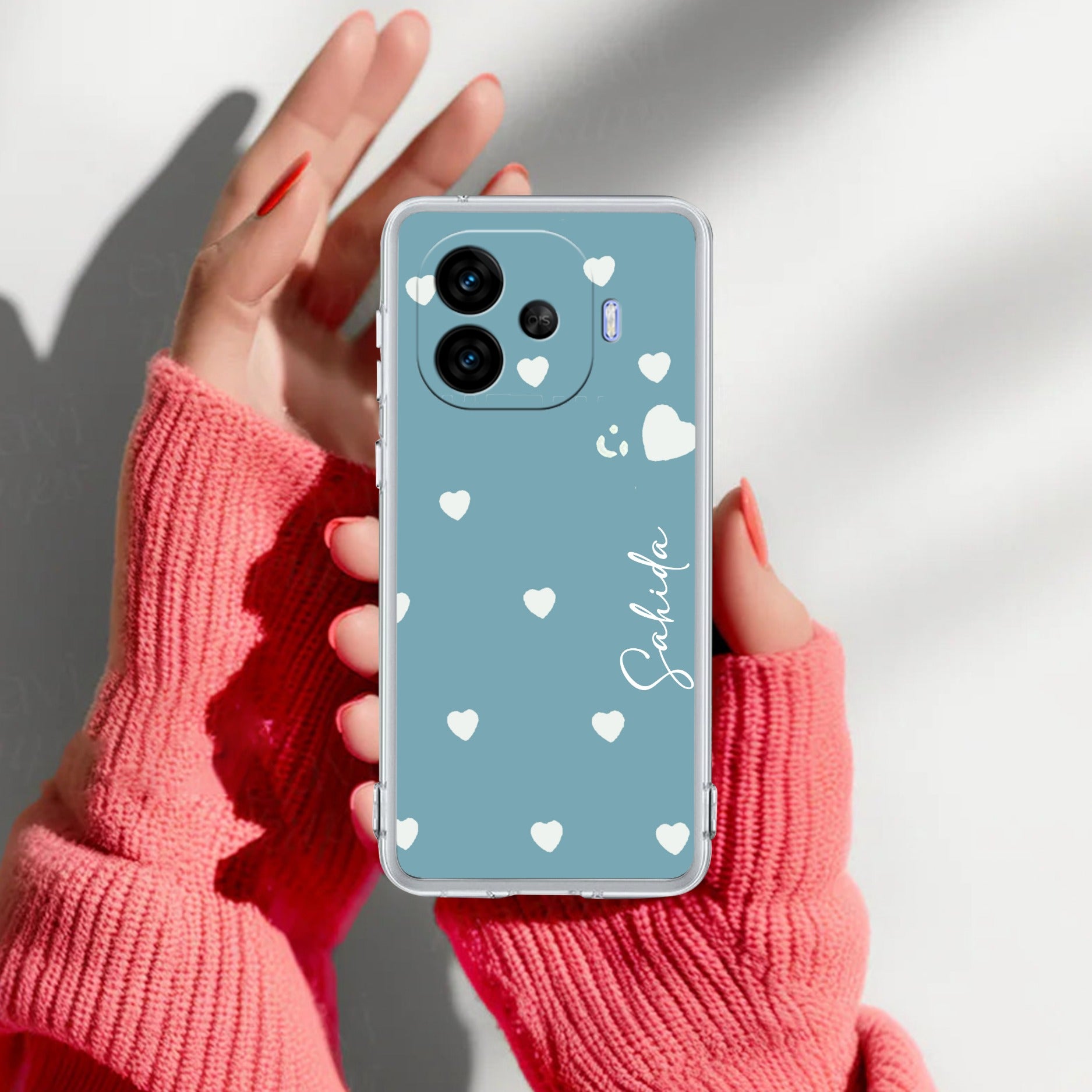 Be Loved Customize Transparent Silicon Case Sky Blue For iQOO Neo 10R 5G