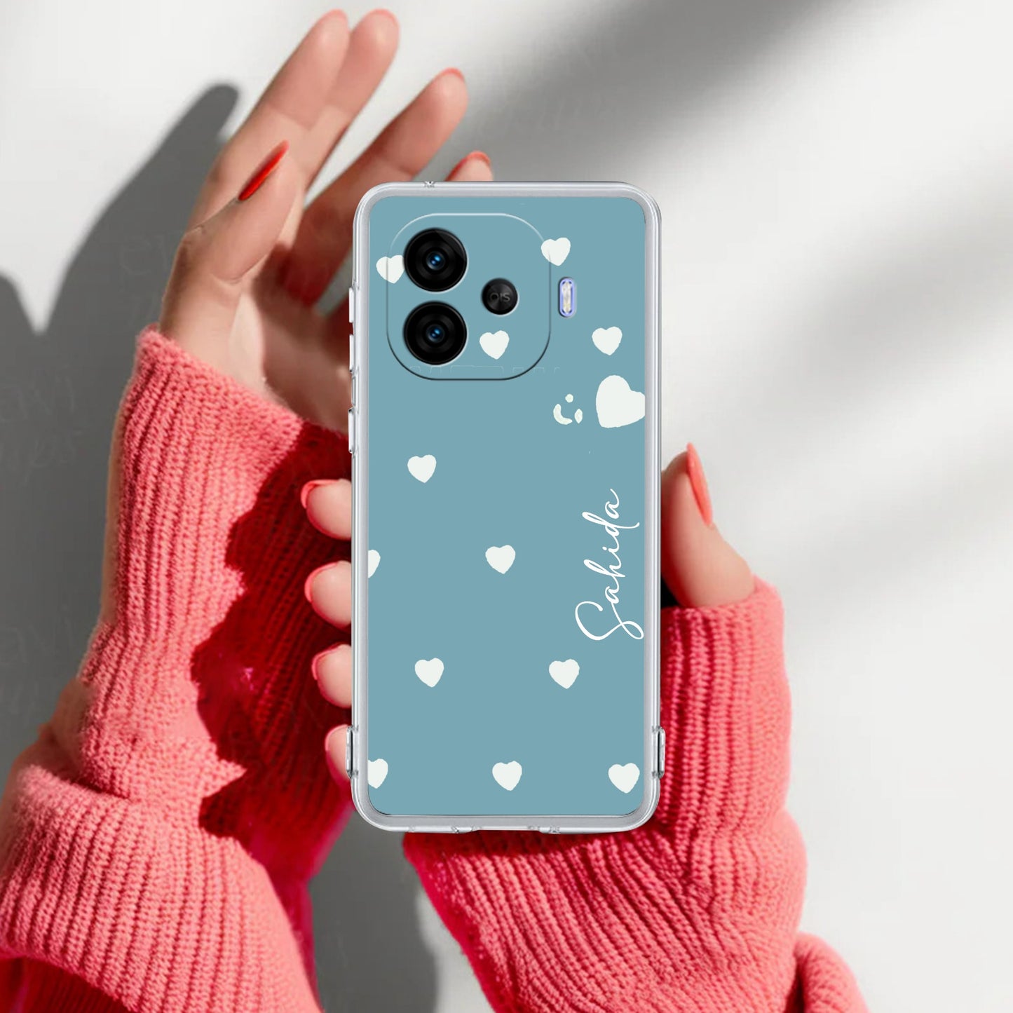 Be Loved Customize Transparent Silicon Case Sky Blue For iQOO