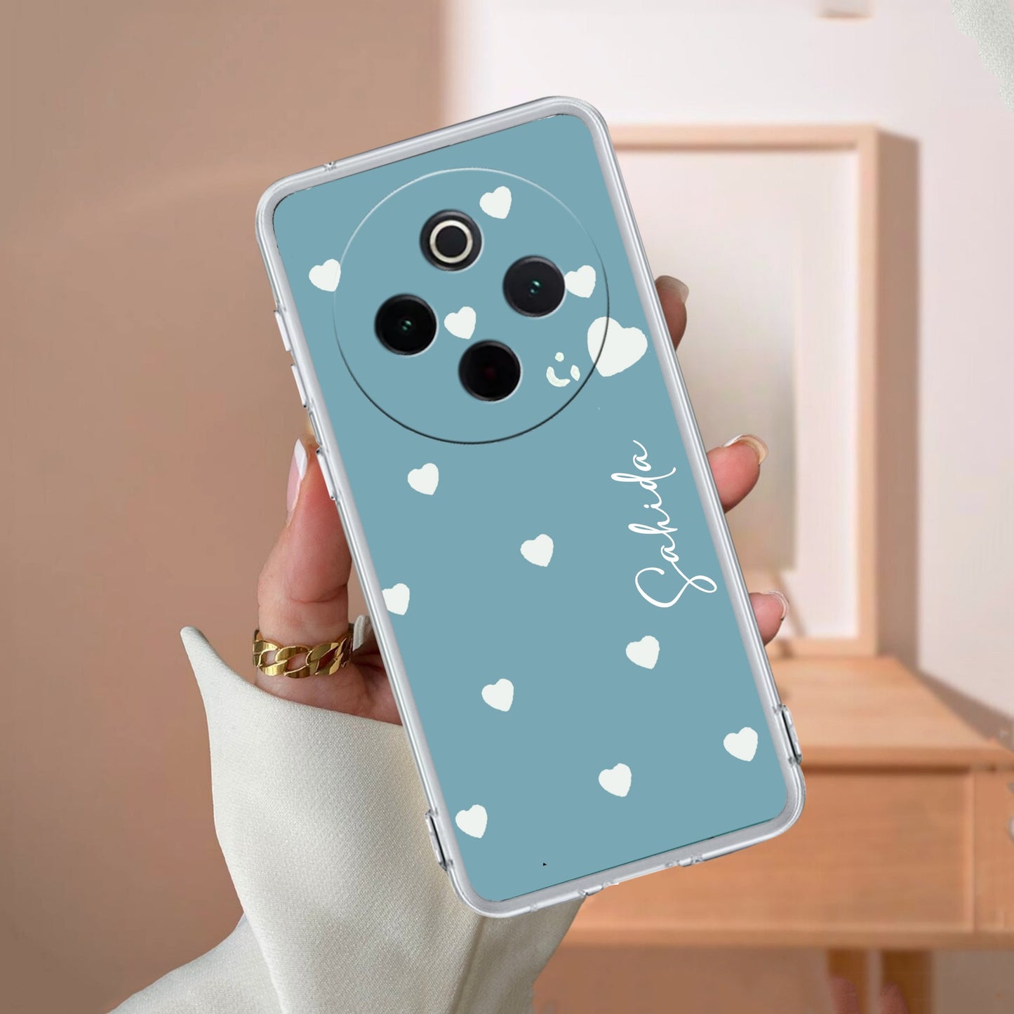 Be Loved Customize Transparent Silicon Case Sky Blue For iQOO