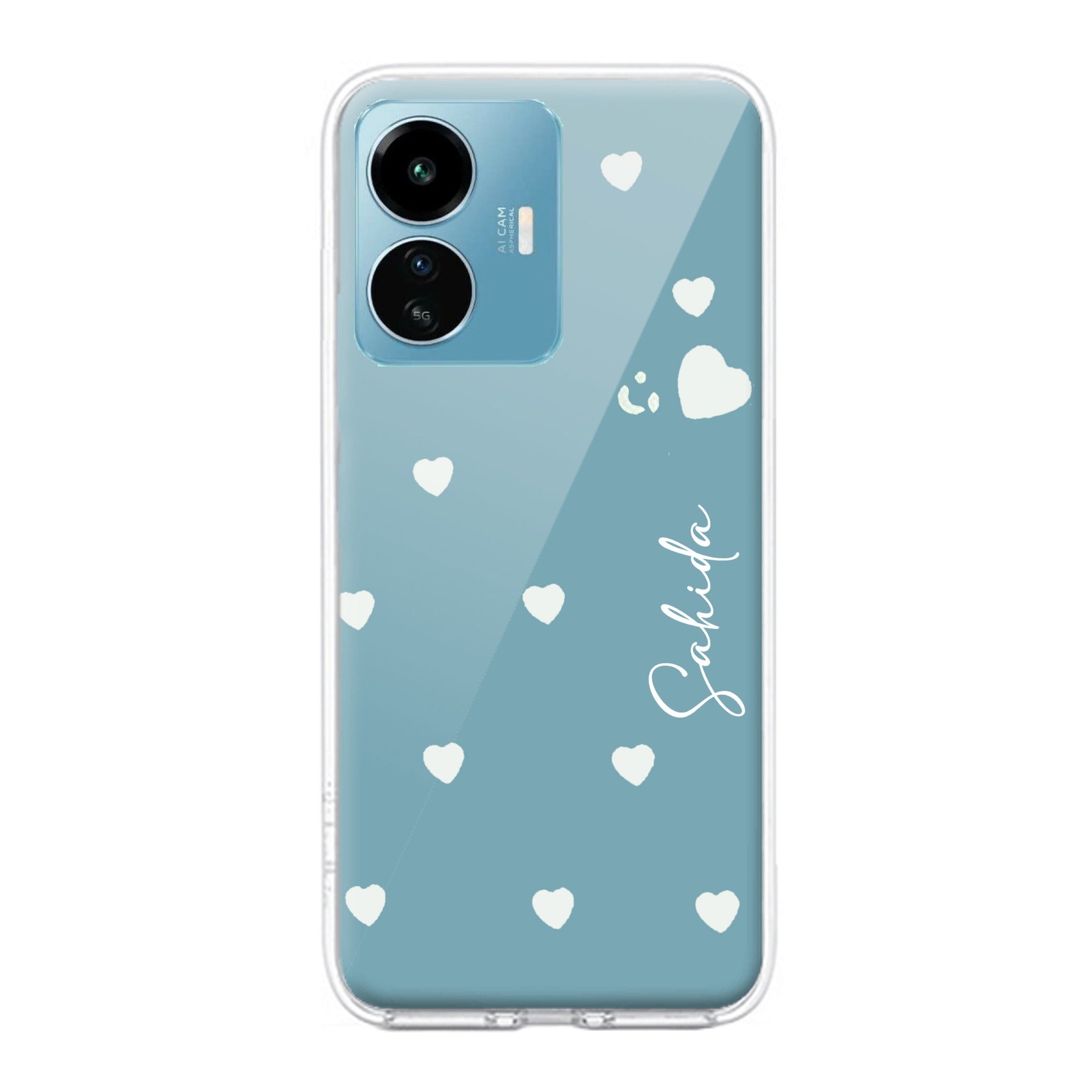 Be Loved Customize Transparent Silicon Case Sky Blue For iQOO Z6 Lite 5G