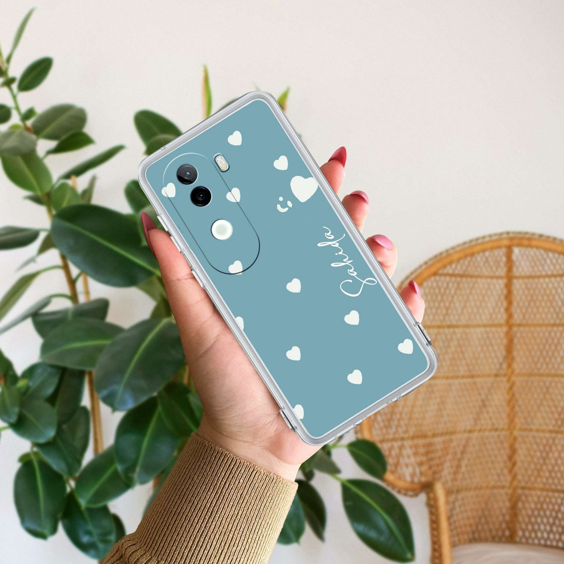 Be Loved Customize Transparent Silicon Case Sky Blue For Vivo