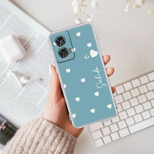 Be Loved Customize Transparent Silicon Case Sky Blue For Motorola