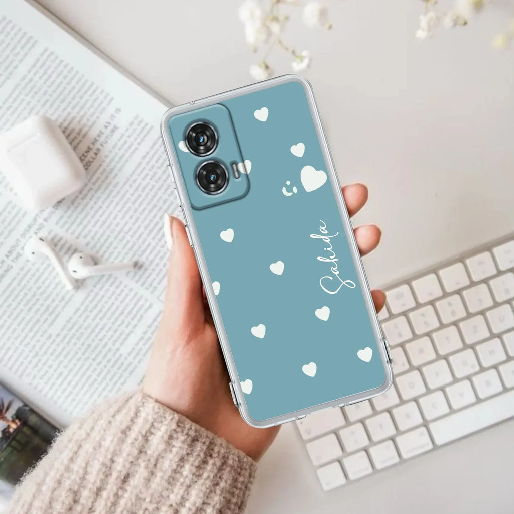 Be Loved Customize Transparent Silicon Case Sky Blue For Motorola Edge 60 5G