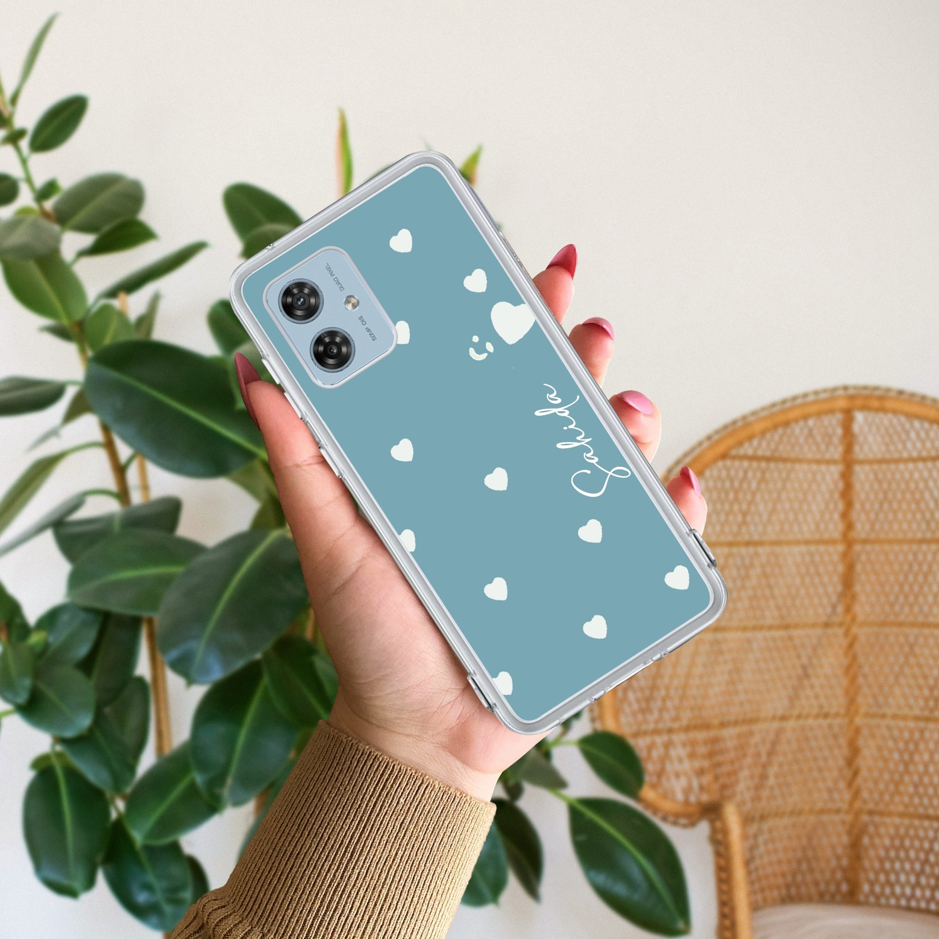 Be Loved Customize Anti Yellow Case Sky Blue For Motorola G64 5G