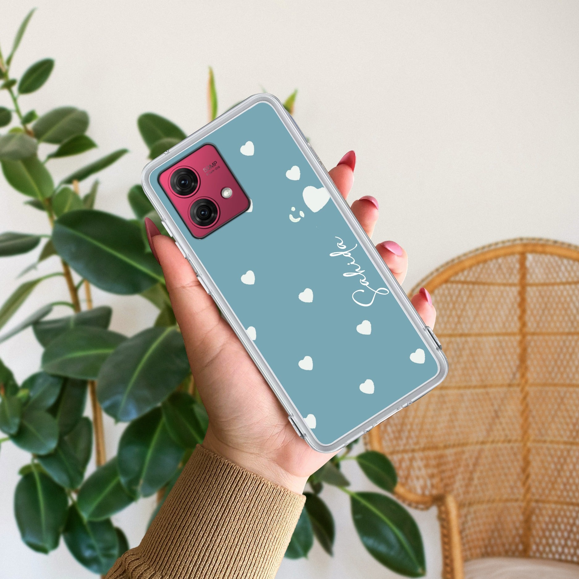 Be Loved Customize Anti Yellow Case Sky Blue For Motorola G84 5G
