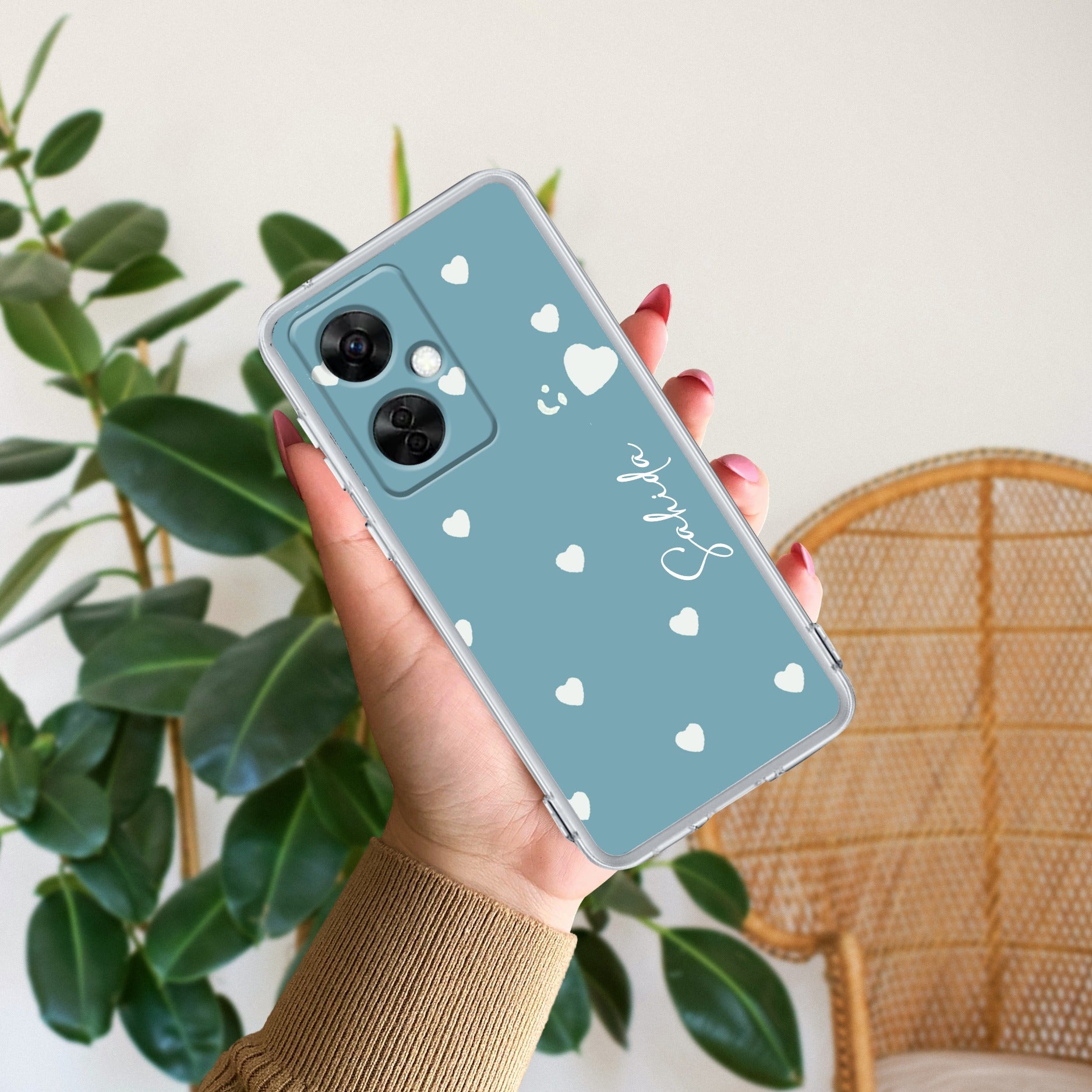 Be Loved Customize Transparent Silicon Case Sky Blue For OnePlus