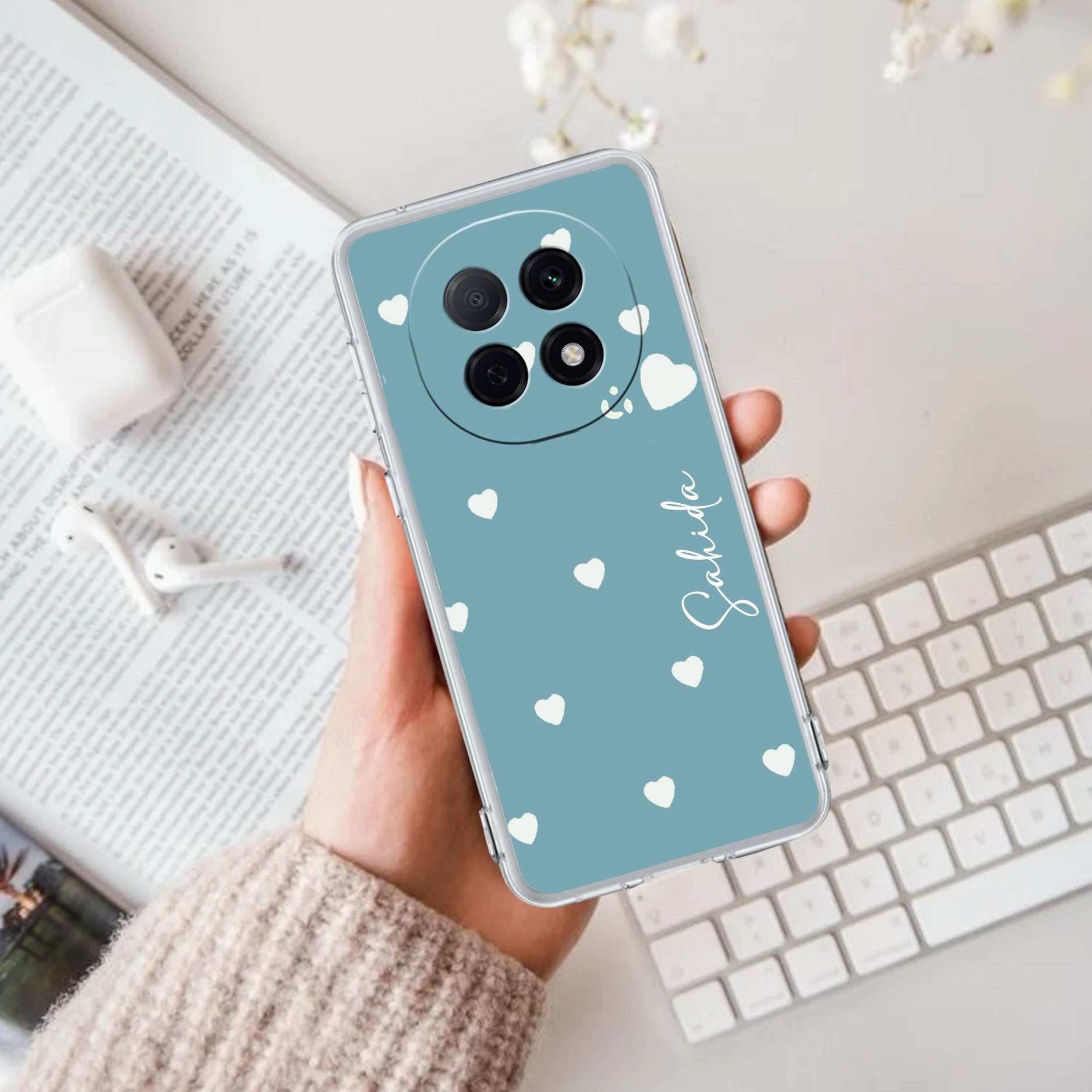 Be Loved Customize Anti Yellow Case Sky Blue For Oppo F29 Pro 5G