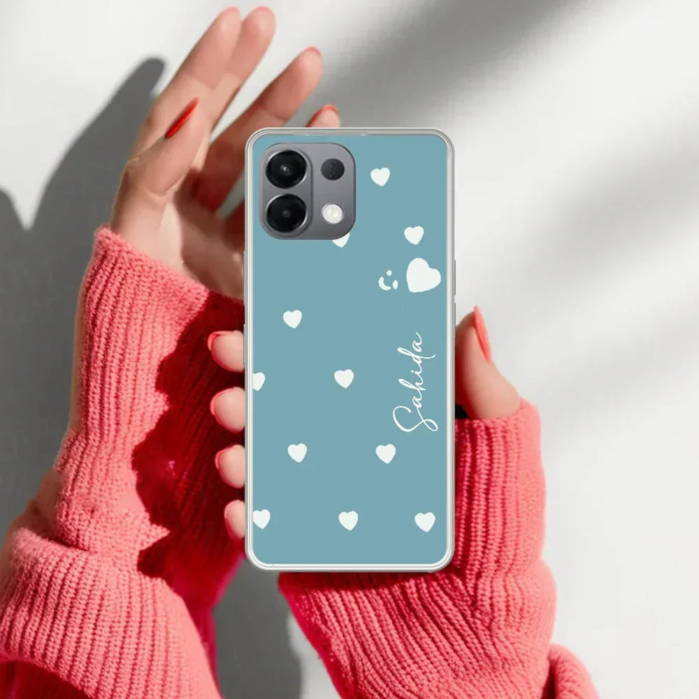 Be Loved Customize Transparent Silicon Case Sky Blue For Oppo Reno 12 5G