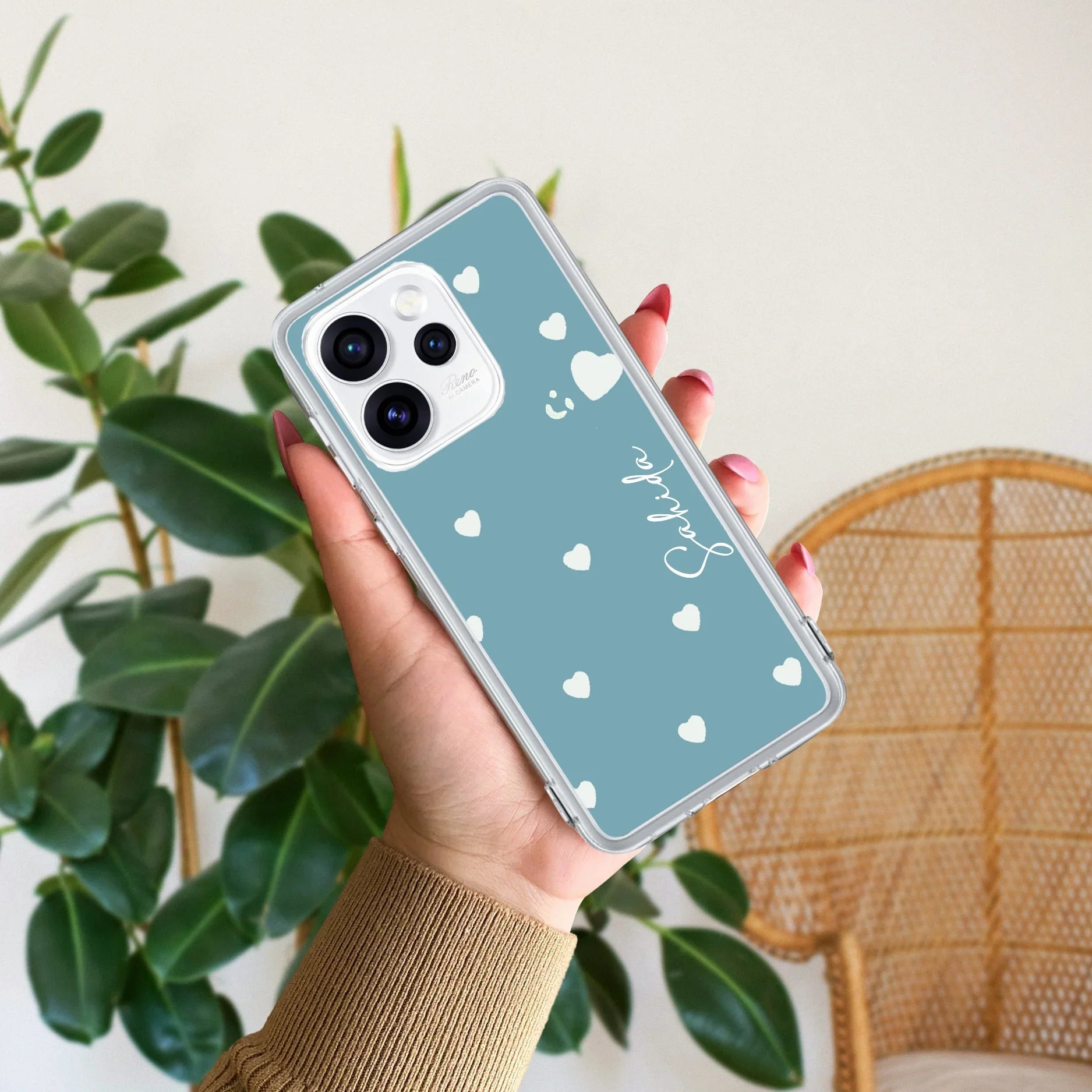 Be Loved Customize Anti Yellow Case Sky Blue For Oppo Reno 15 Pro Mini 5G