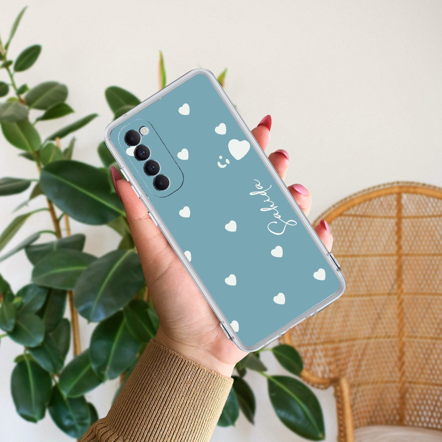 Be Loved Customize Transparent Silicon Case Sky Blue For Oppo