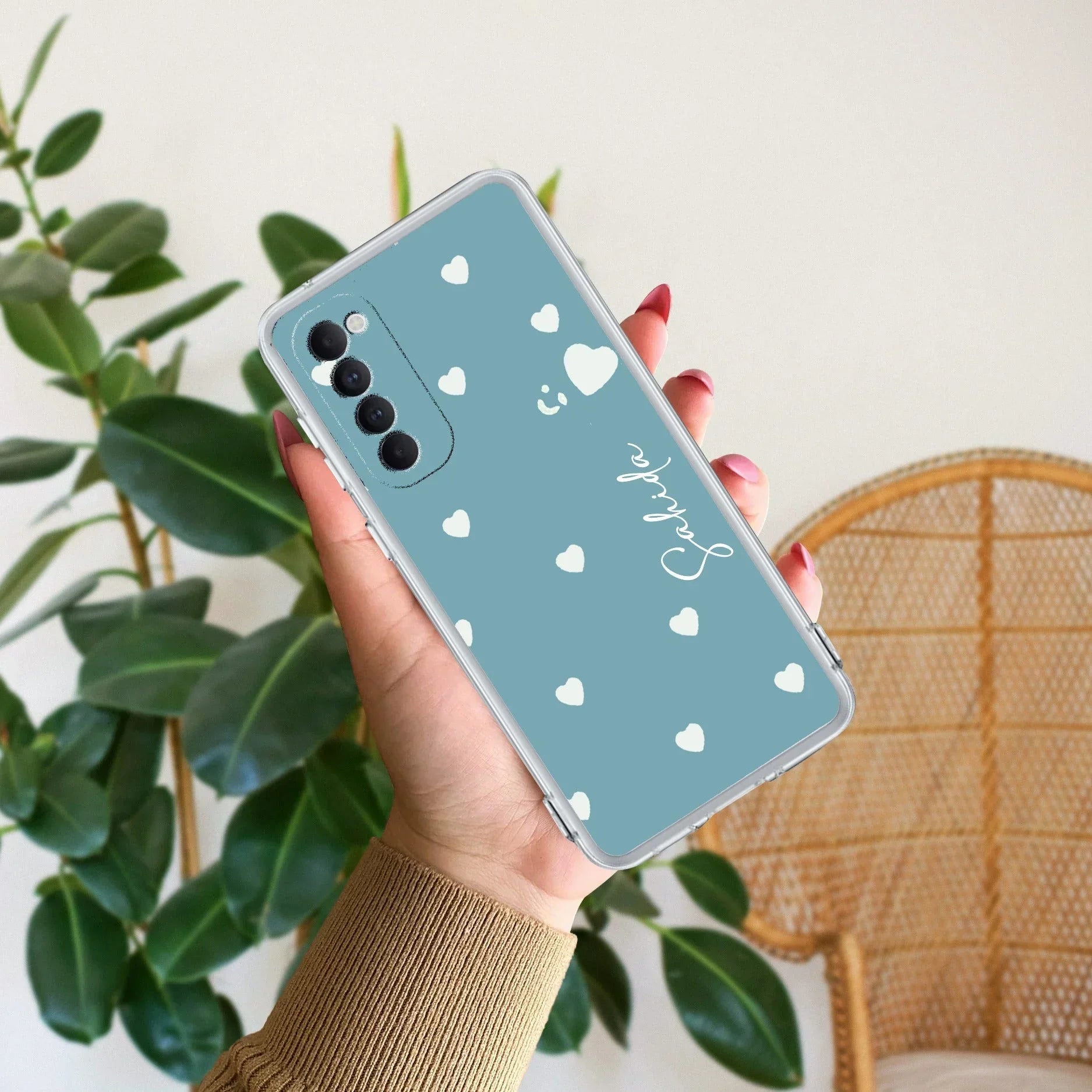 Be Loved Customize Anti Yellow Case Sky Blue For Oppo Reno 4 Pro