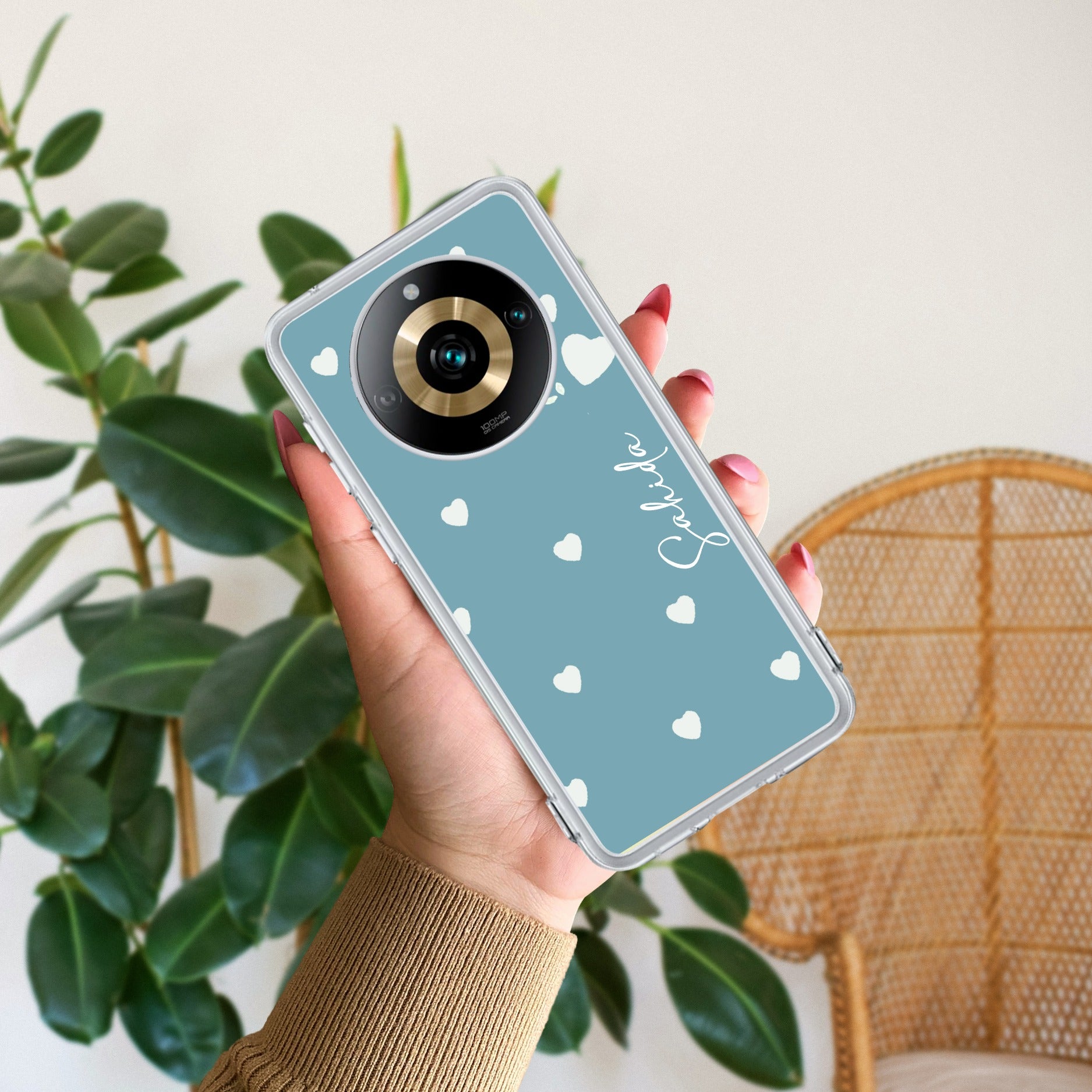 Be Loved Customize Transparent Silicon Case Sky Blue For Realme 11 Pro Plus 5G