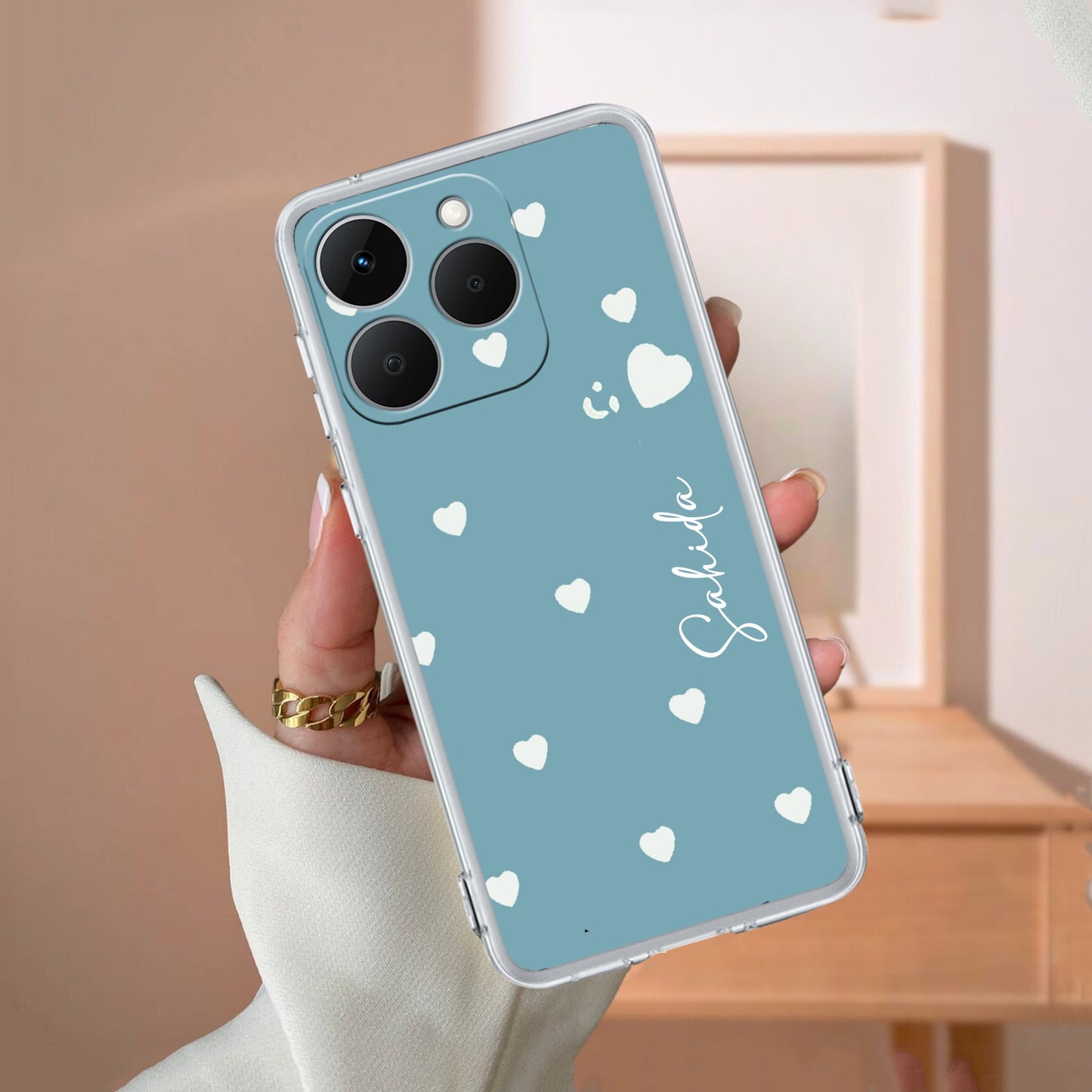 Be Loved Customize Transparent Silicon Case Sky Blue For Realme/Narzo