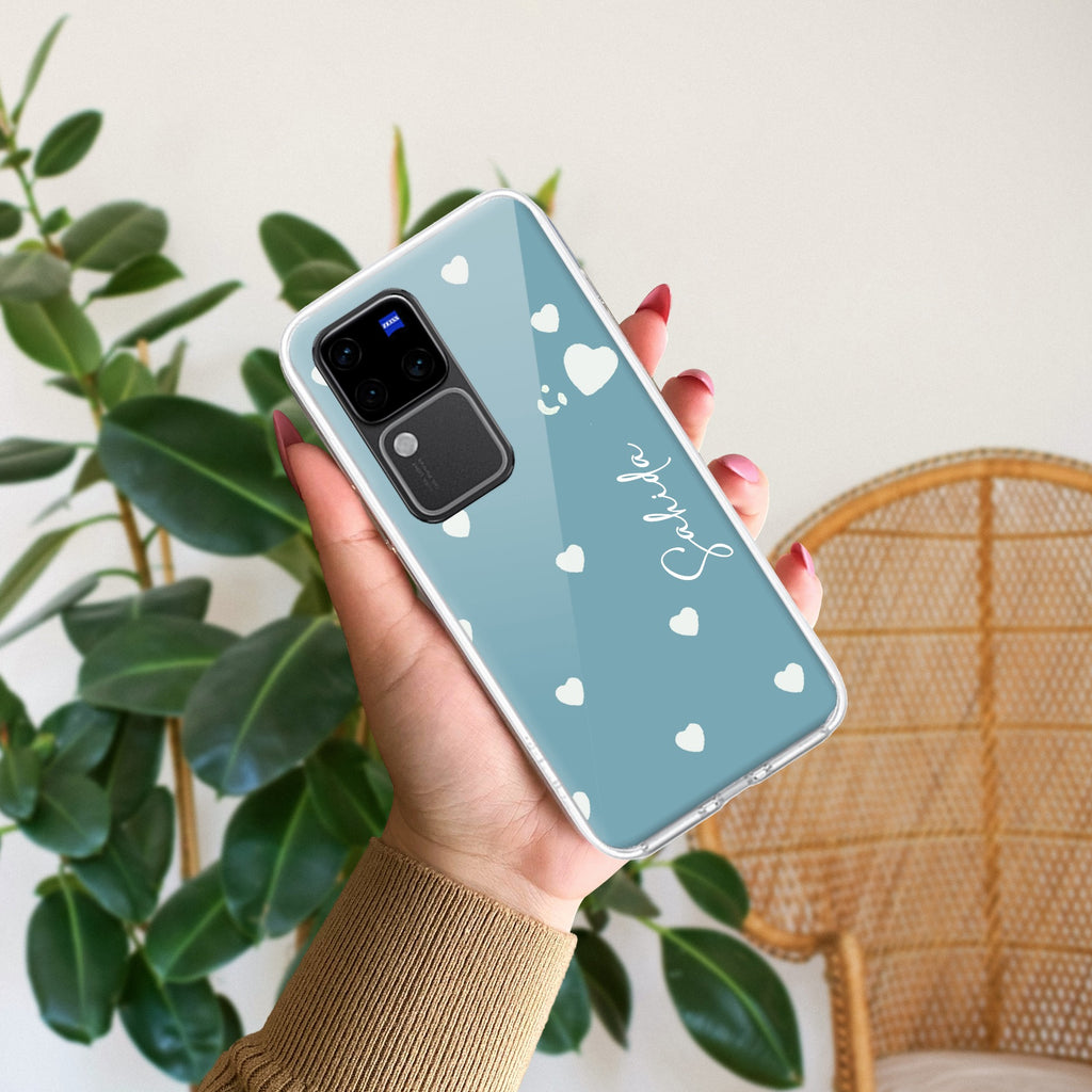 Be Loved Customize Transparent Silicon Case Sky Blue For Vivo V30 Pro 5G