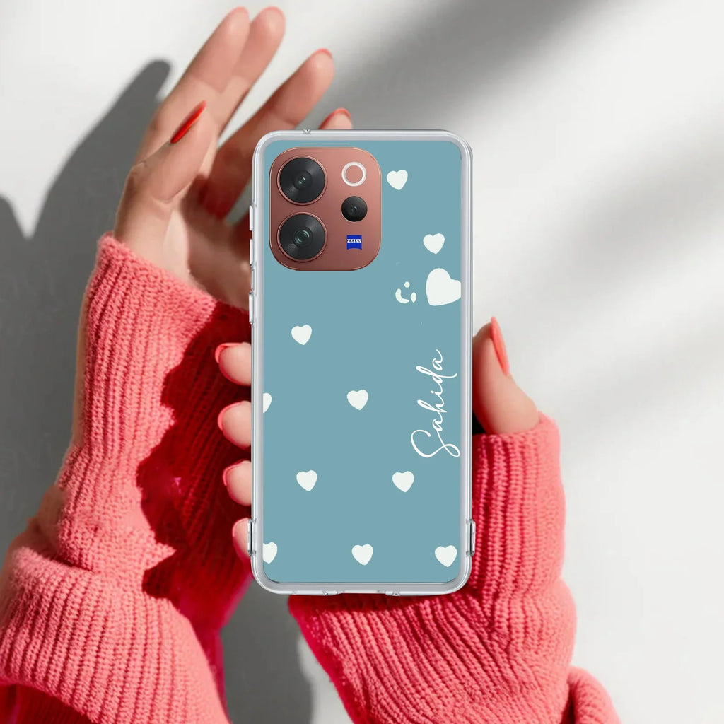 Be Loved Customize Transparent Silicon Case Sky Blue For Vivo Y400 5G