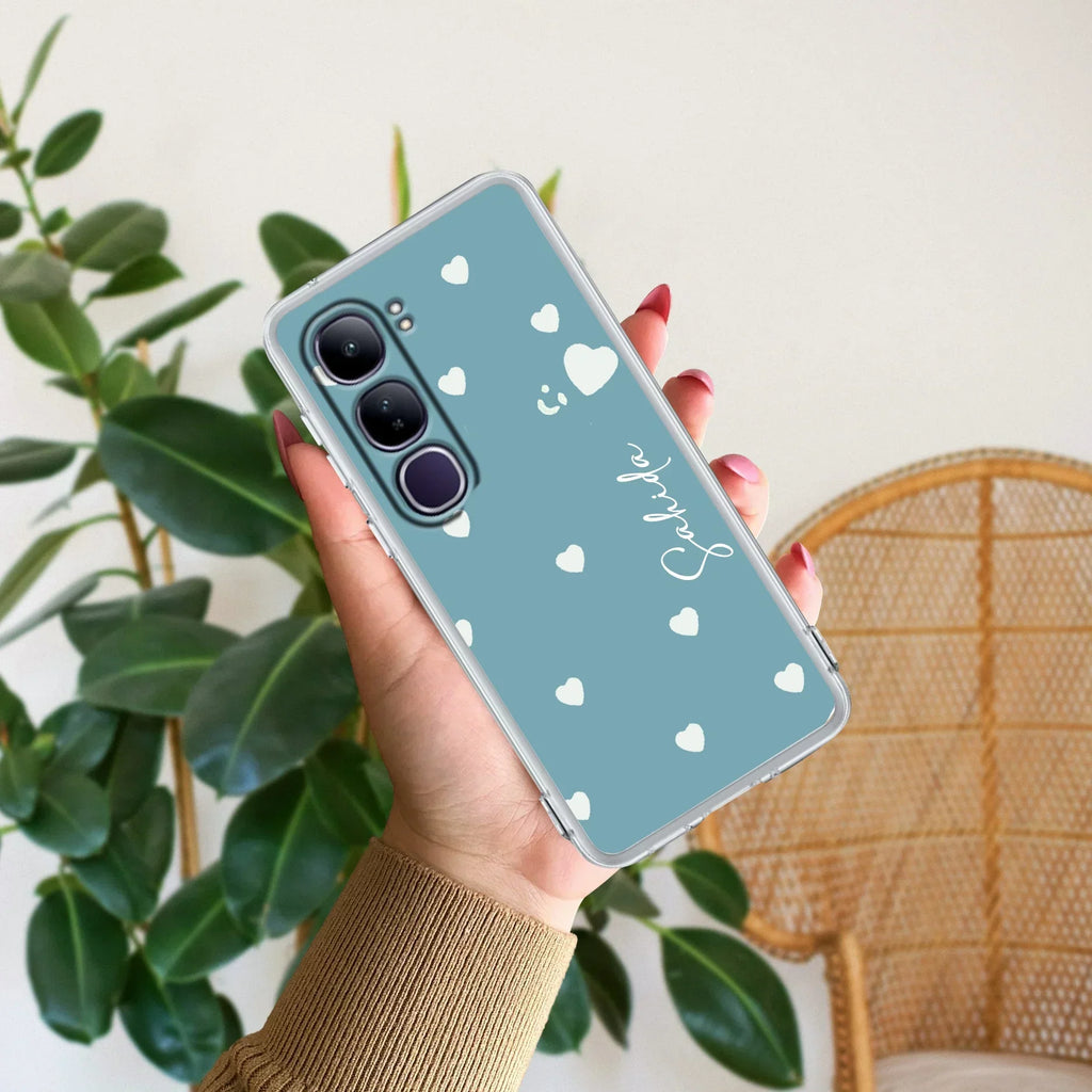 Be Loved Customize Transparent Silicon Case Sky Blue For Vivo V50e 5G