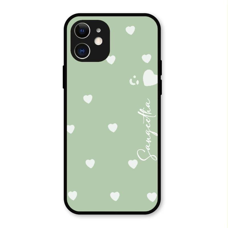 Be Loved Customized Glass Case Cover Mint Green For iPhone 12