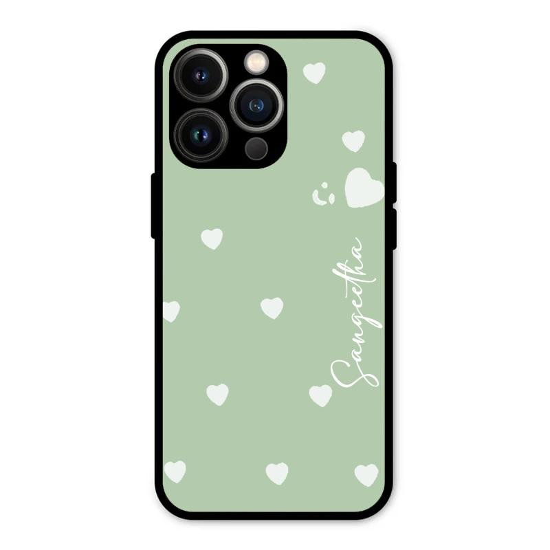 Be Loved Customized Glass Case Cover Mint Green For iPhone 13 Pro Max