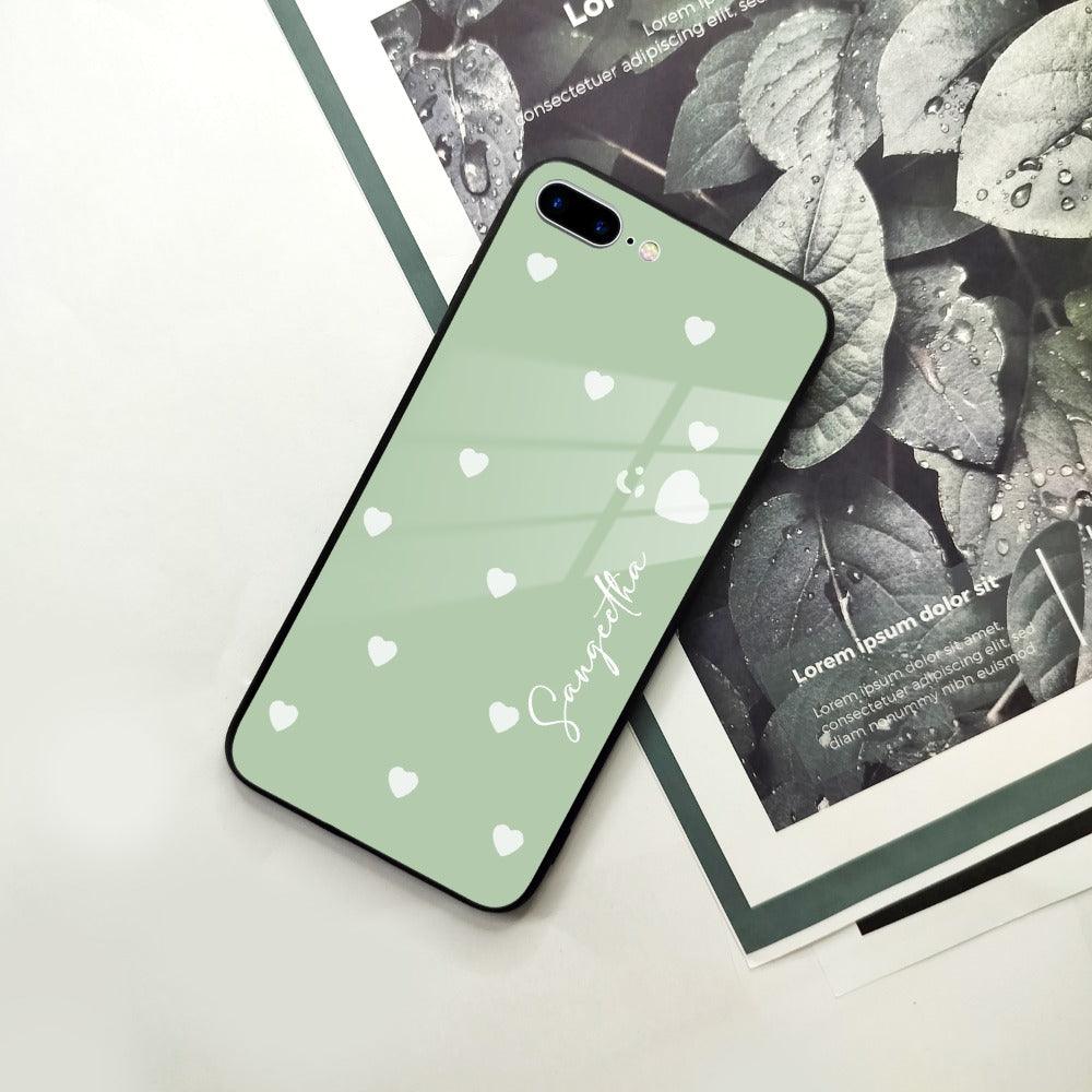 Be Loved Customized Glass Case Cover Mint Green For iPhone
