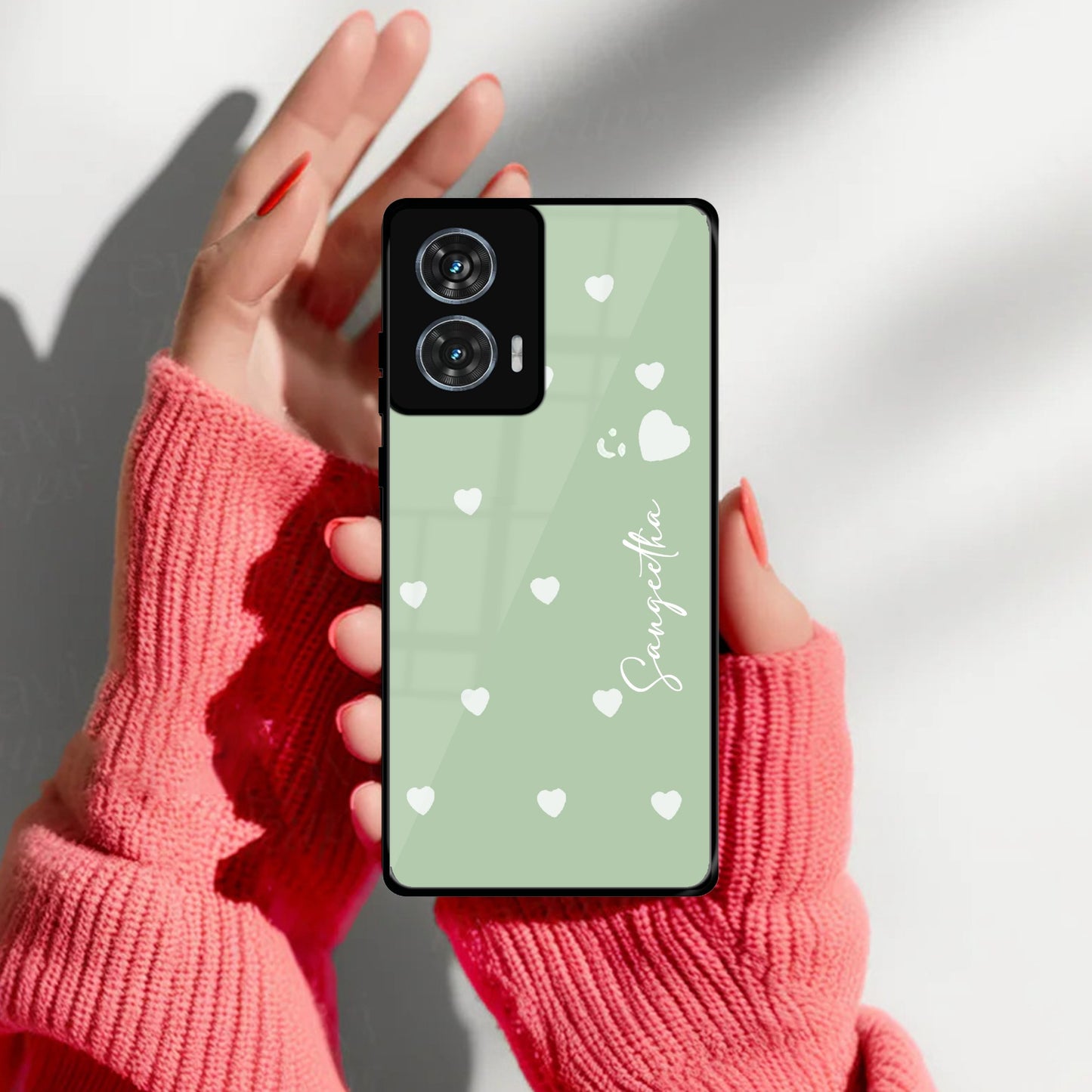 Be Loved Customized Glass Case Cover Mint Green For Motorola