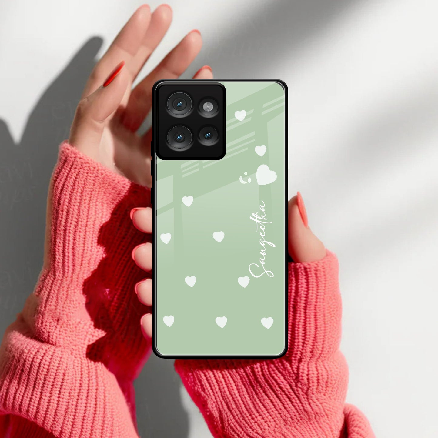 Be Loved Customized Glass Case Cover Mint Green For Motorola