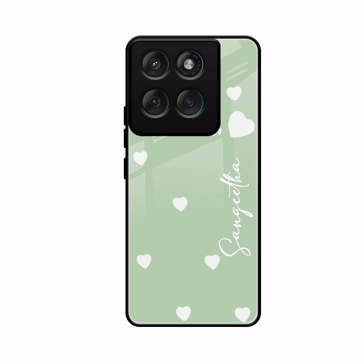 Be Loved Customized Glass Case Cover Mint Green For Motorola G67 Power 5G
