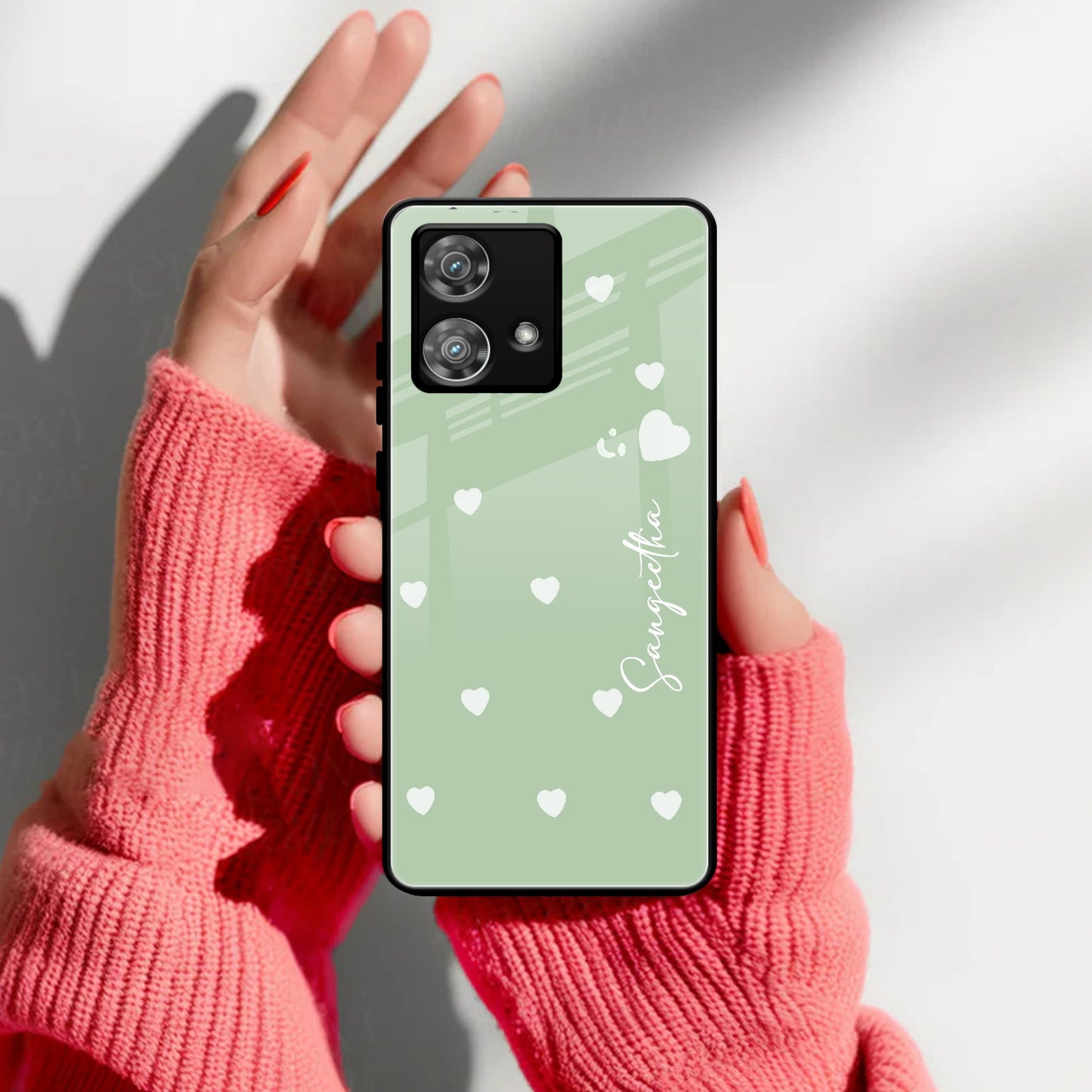 Be Loved Customized Glass Case Cover Mint Green For Motorola