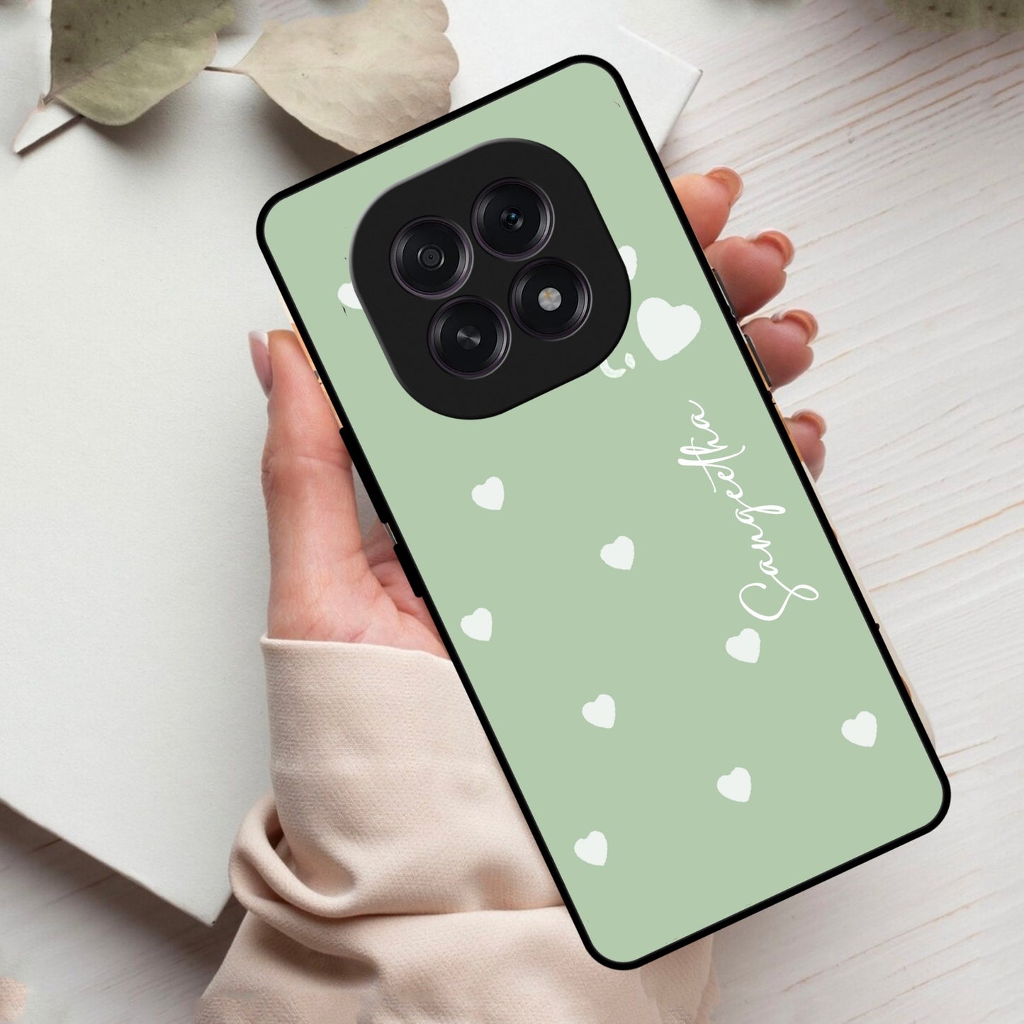 Be Loved Customized Glass Case Cover Mint Green For Oppo