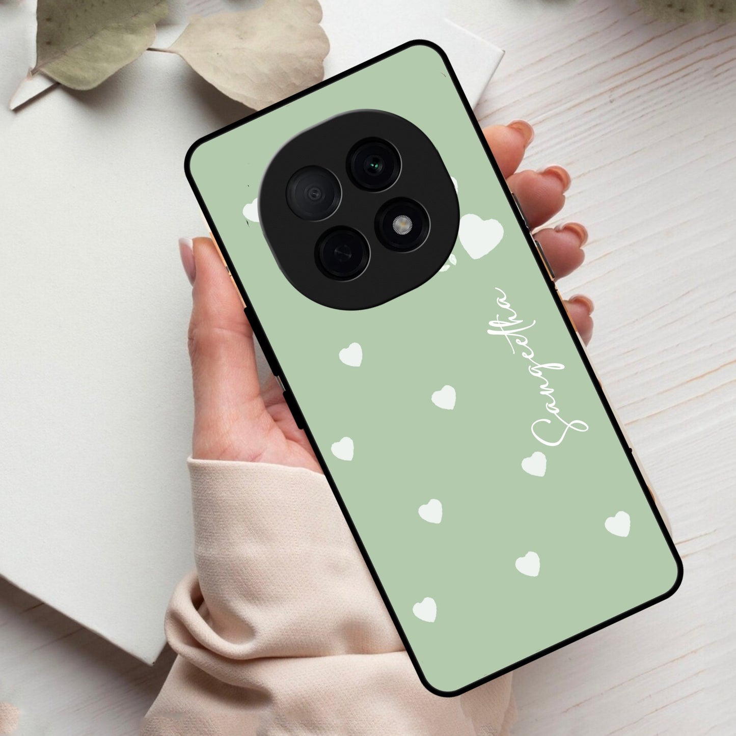 Be Loved Customized Glass Case Cover Mint Green For Oppo