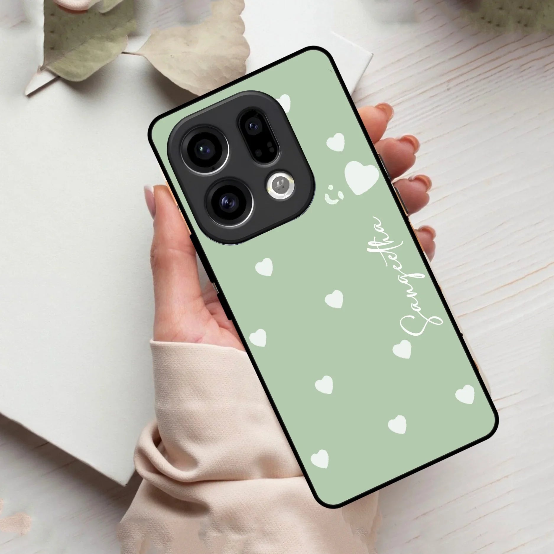 Be Loved Customized Glass Case Cover Mint Green For Oppo