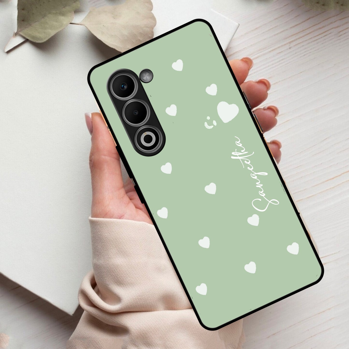 Be Loved Customized Glass Case Cover Mint Green For Oppo
