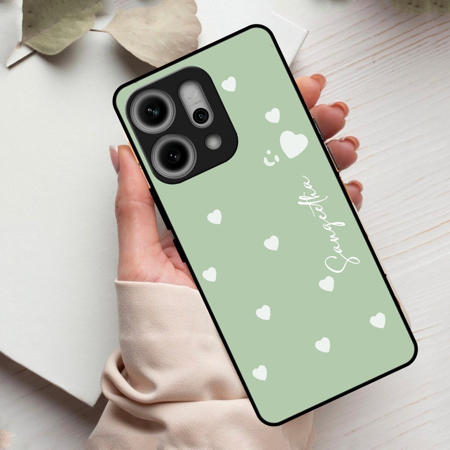 Be Loved Customized Glass Case Cover Mint Green For Oppo