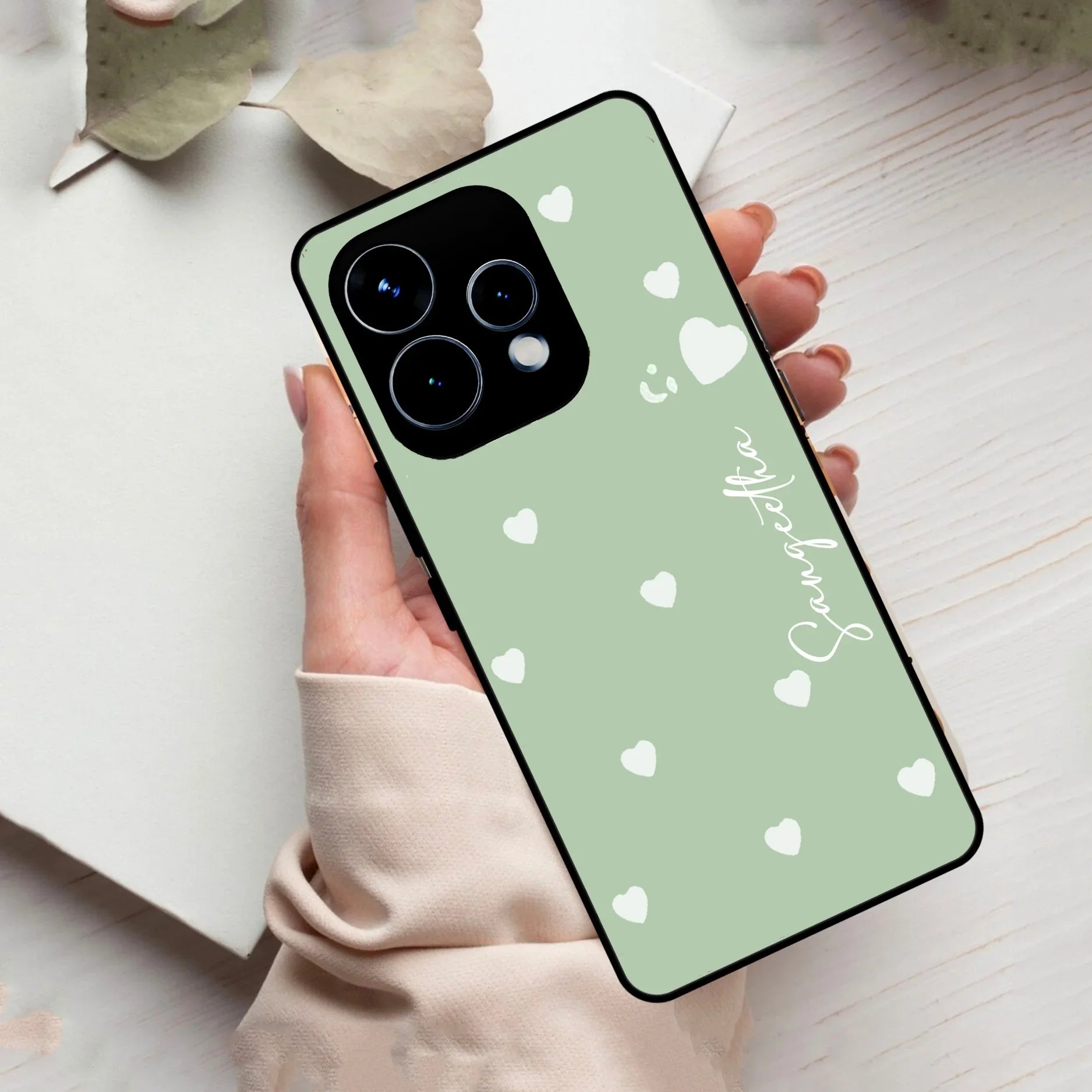 Be Loved Customized Glass Case Cover Mint Green For Oppo
