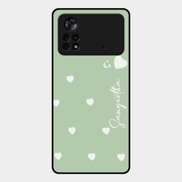 Be Loved Customized Glass Case Cover Mint Green For Poco X4 Pro 5G