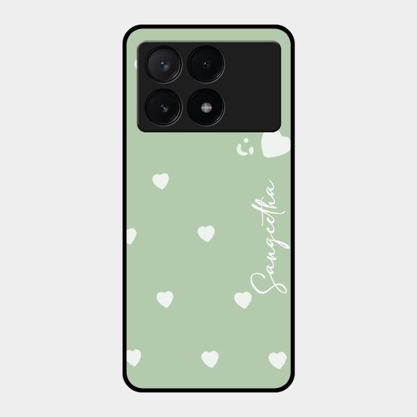 Be Loved Customized Glass Case Cover Mint Green For Poco X6 Pro 5G