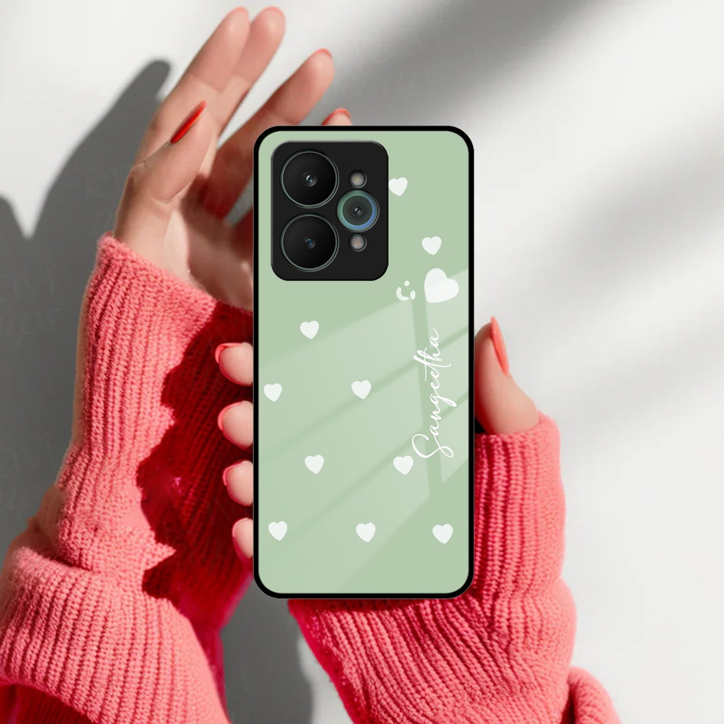 Be Loved Customized Glass Case Cover Mint Green For Realme/Narzo