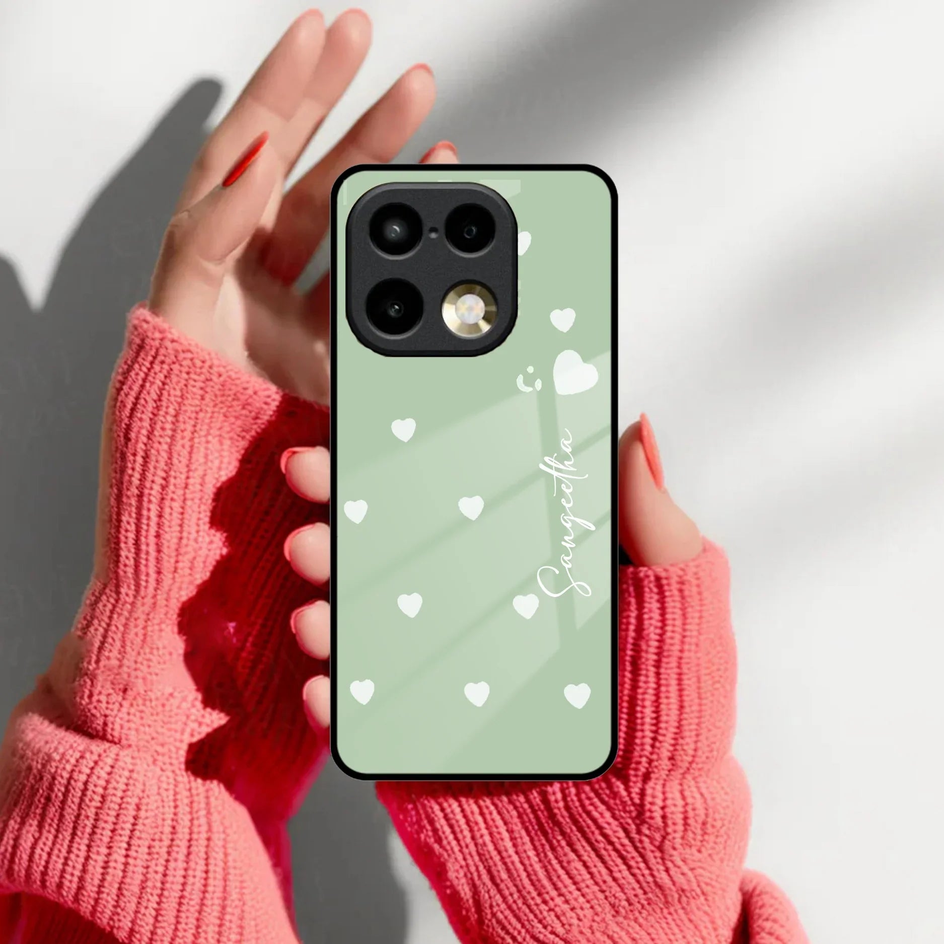 Be Loved Customized Glass Case Cover Mint Green For Realme 16 Pro Plus 5G